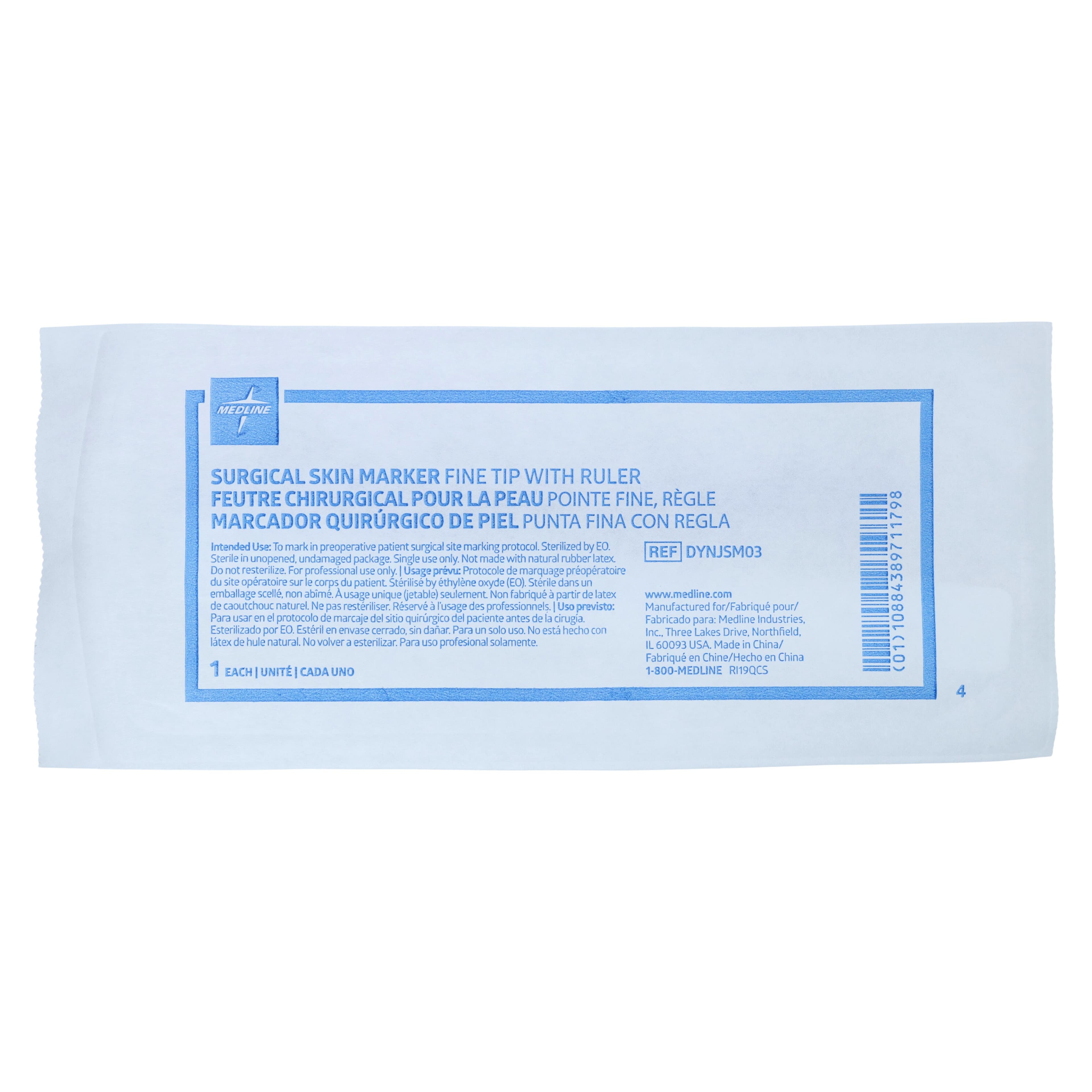 Medline Surgical Skin Marker with Ruler, Fine Tip, Black, Non-Sterile thumbnail 2