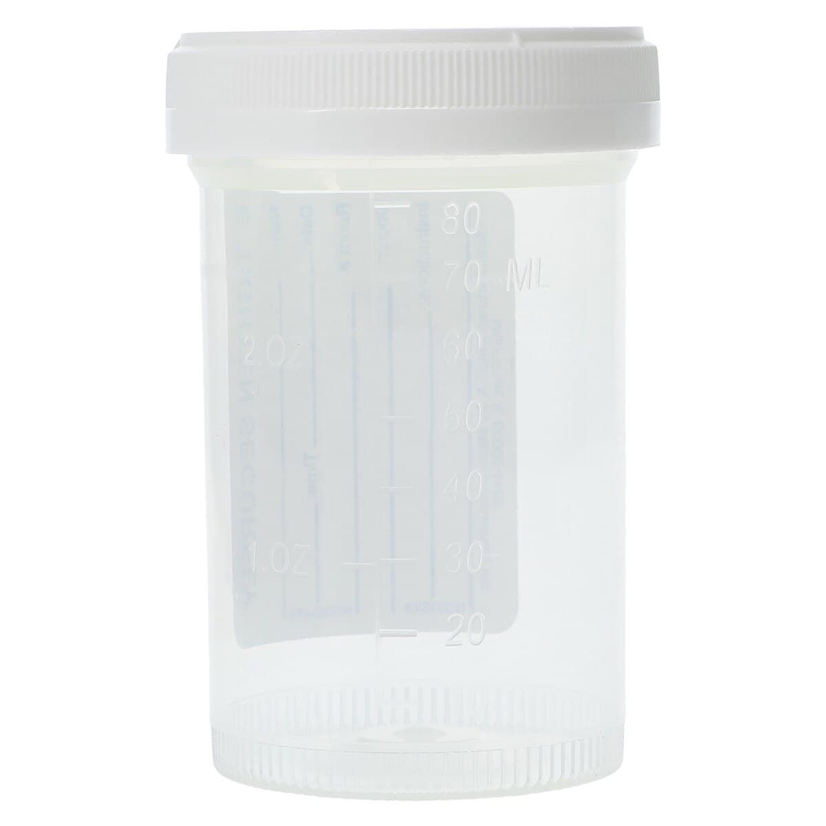 Medline Sterile Specimen Container, 3 oz, Graduated, Attached Screw Cap, White, 400/Case thumbnail 2