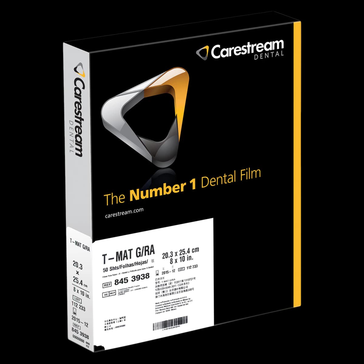 Carestream Health T-MAT G/RA Extraoral X-Ray Film, Cephalometric, 8" x 10", Green-Sensitive, 50 Sheets/Box, TMG-1, 8453938 - CARESTREAM T-MAT G/RA EXTRAORAL X-RAY FILM 8453938 - Image 1
