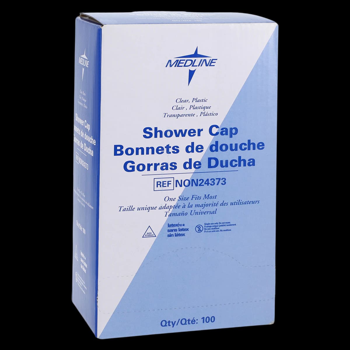Medline Shower Cap Plastic Single Use, Disposable, Latex-Free, Clear, 500/Case - Shower Cap Plastic Single Use - Image 1