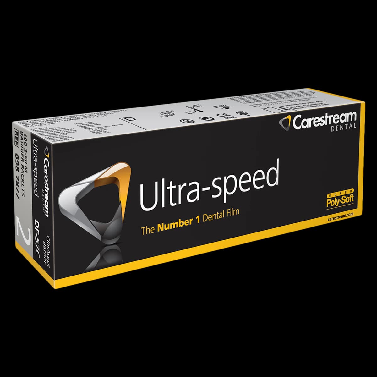 Carestream Ultra-Speed Intraoral X-Ray Film DF-57C, Size 2, Double Film, ClinAsept Barrier, 100/Box, 8987877 - CARESTREAM ULTRA-SPEED INTRAORAL X-RAY FILM 8987877 - Image 1