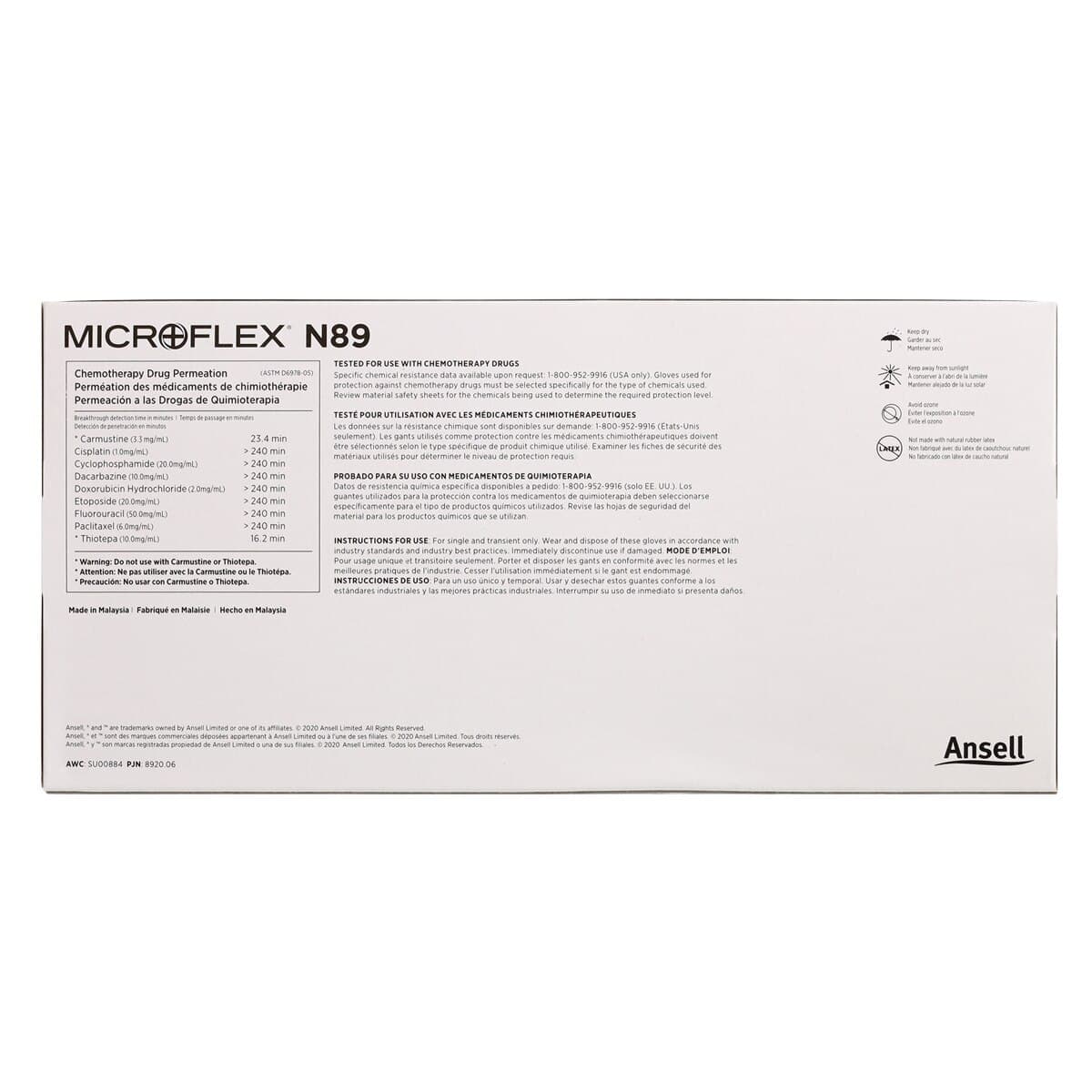 Microflex N89 Nitrile Exam Gloves, Chemo, Powder Free, Non-Sterile, Large, Green, 500/Case thumbnail 7