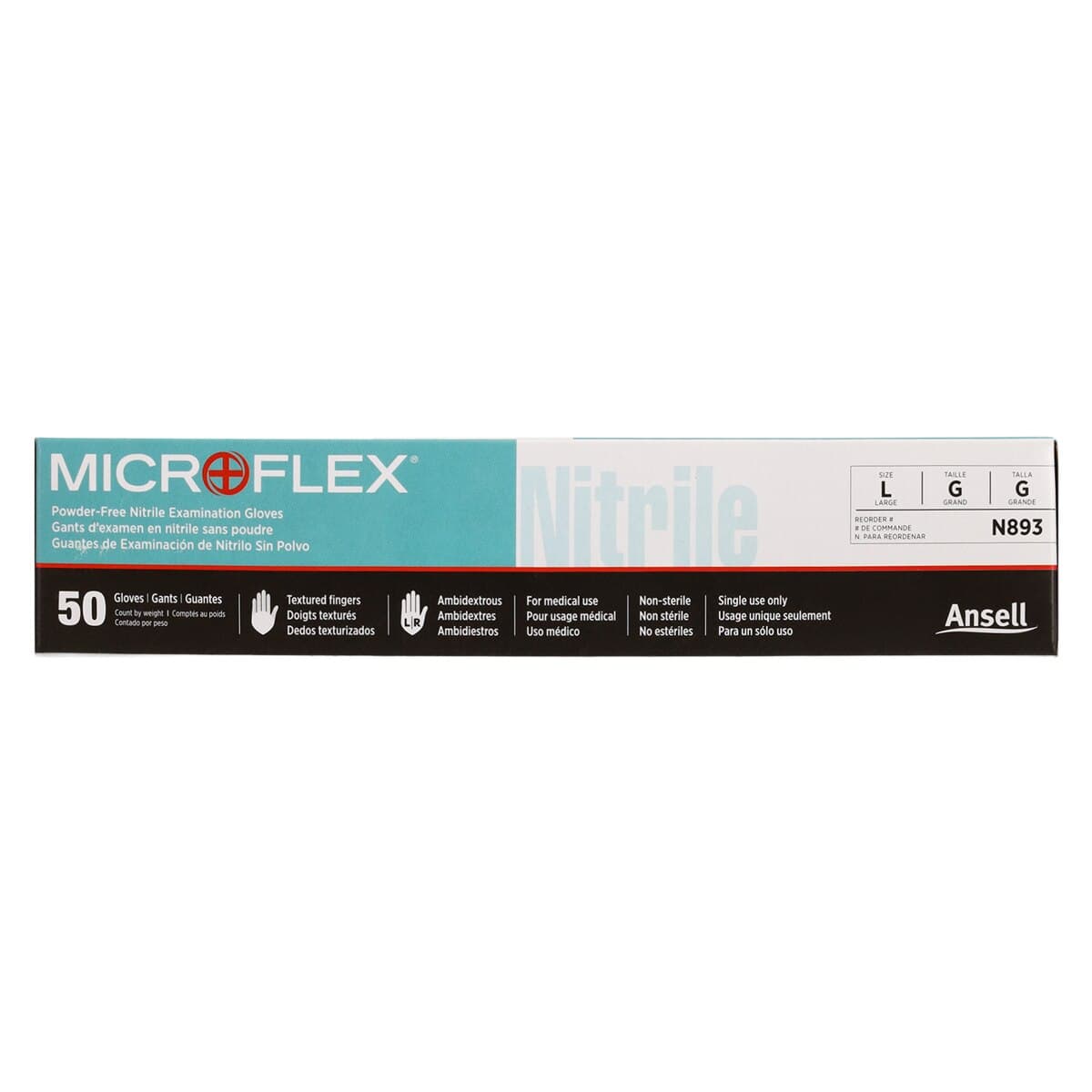 Microflex N89 Nitrile Exam Gloves, Chemo, Powder Free, Non-Sterile, Large, Green, 500/Case thumbnail 5