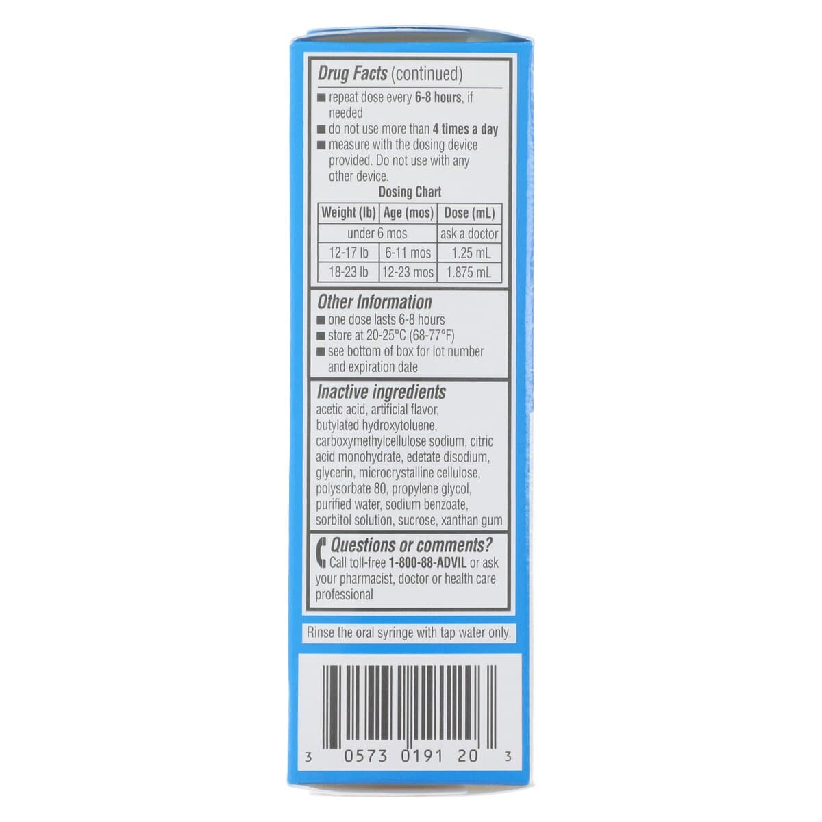 Advil Infant NSAID Suspension, 50mg/1.25mL, White Grape, 0.5oz Bottle thumbnail 4