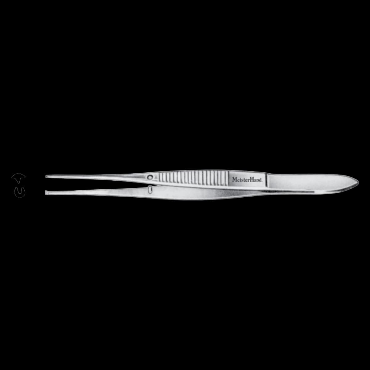 Meister-Hand Iris Tissue Forcep, Straight, 4", Stainless Steel, Autoclavable, Each - Iris Tissue Forcep 4"Strt - Image 1
