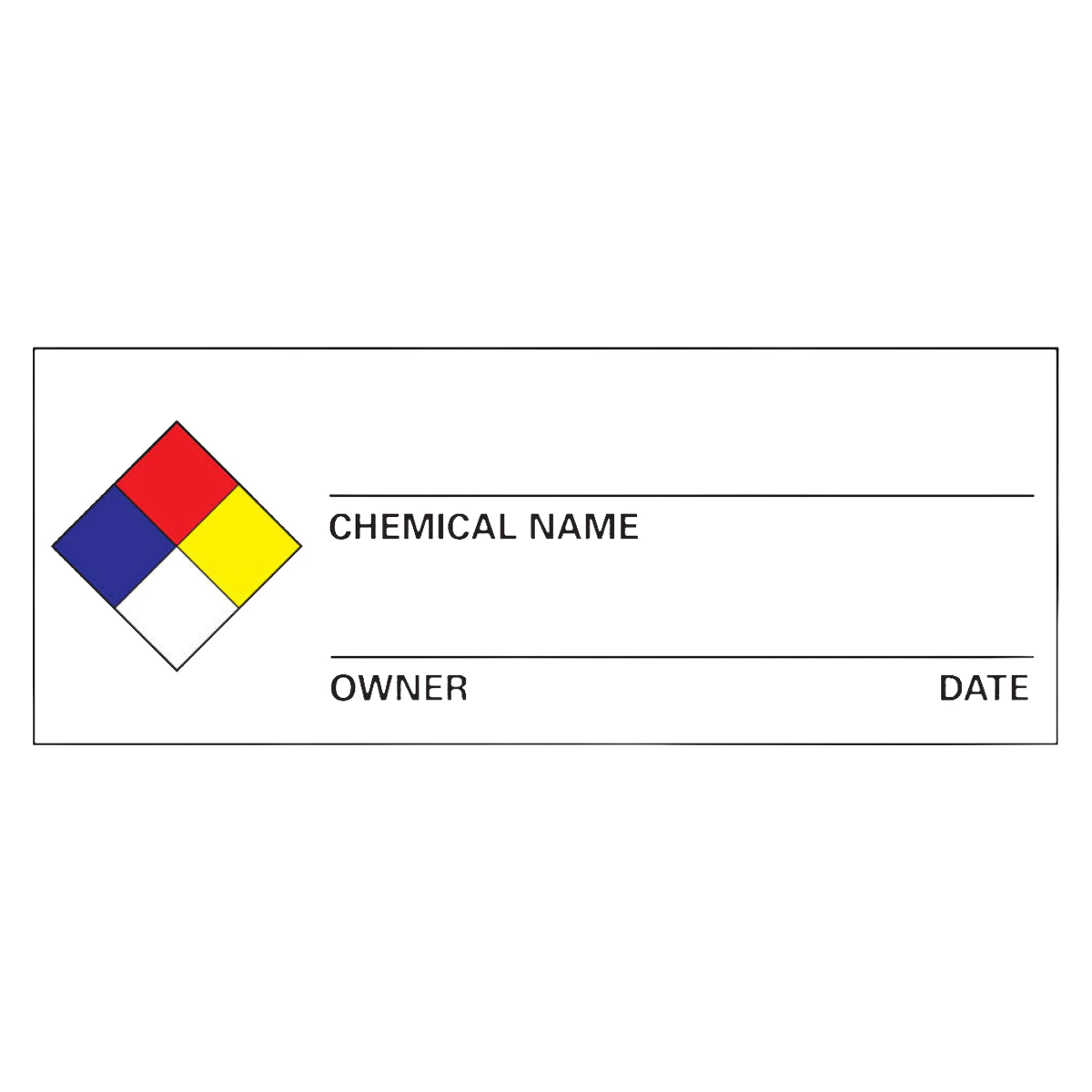 Precision Dynamics Hazard Communication Label, 1-1/2" x 4", 1000/Roll - Label Hazard Comm 1-1/2x4 - Image 1
