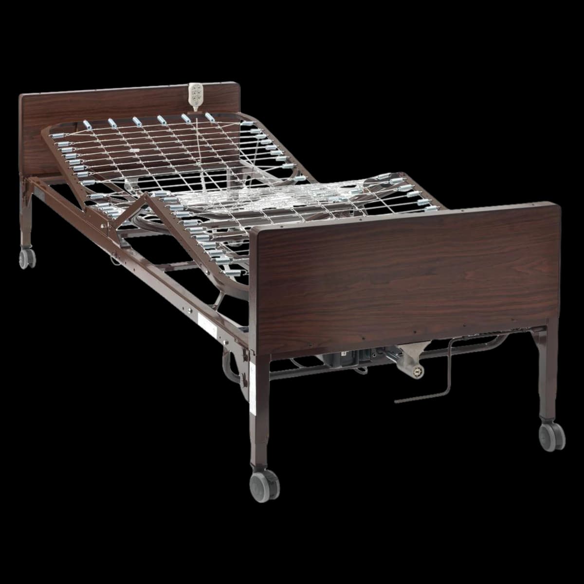 Medline MedLite Homecare Full Electric Bed, Steel, with 2 Locking Casters - Bed Full Electric Lightweight - Image 1