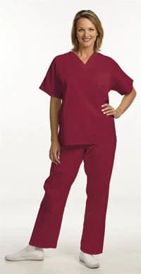 Fashion Seal Fashion Poplin Scrub Shirt, Unisex, Sangria, 4X-Large, Short Sleeves, Left Breast Pocket - Shirt Scrub Unisex Sangria - Image 1