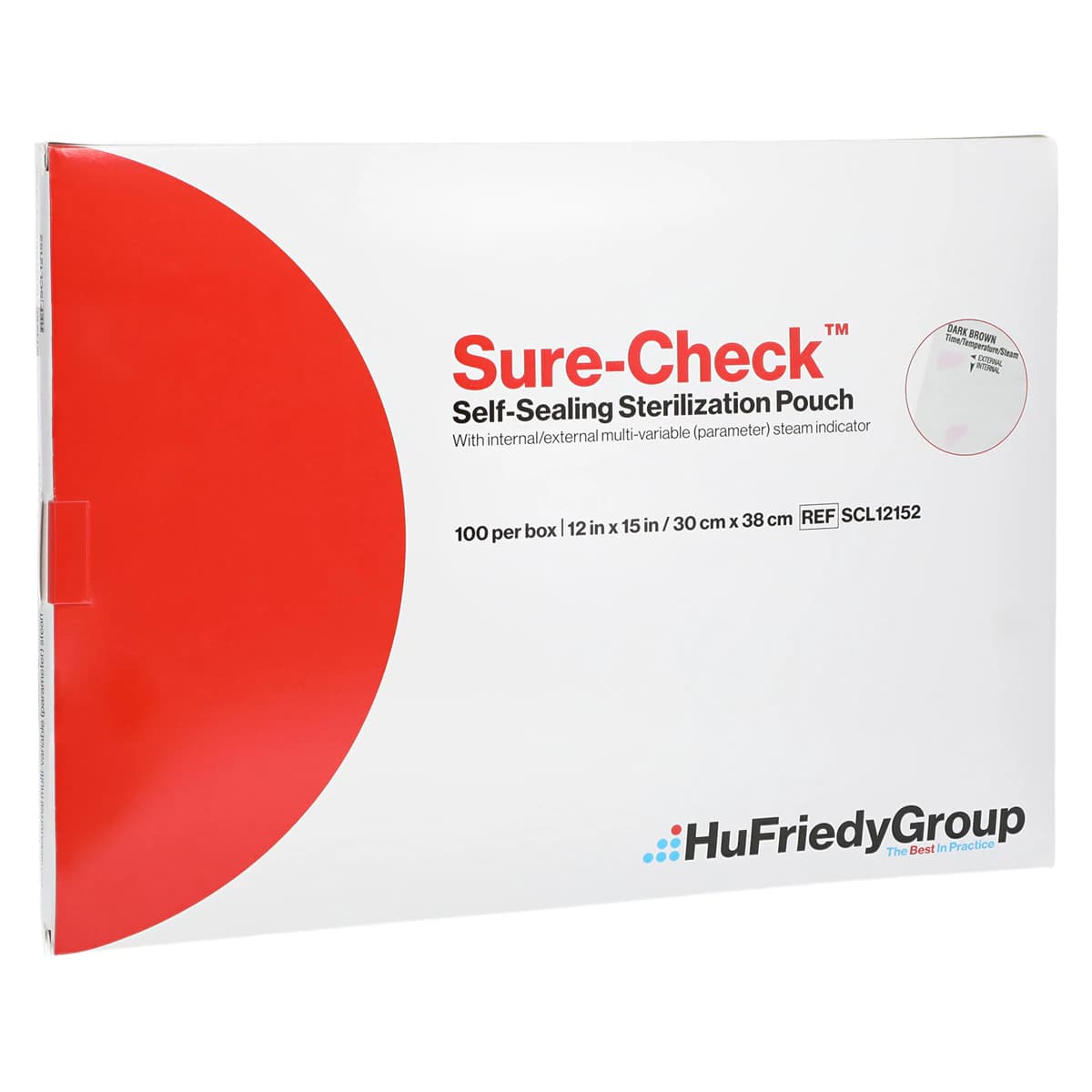 Crosstex Sure-Check Self-Sealing Sterilization Pouches, 12" x 15", 100/Box, SCL12152 - Sure-Check Pouches 12"x15" (100) - Image 1