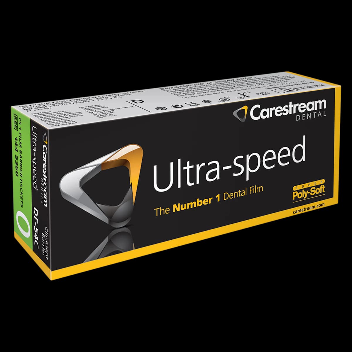 Carestream Ultra-Speed Dental X-Ray Film DF-54C, Size 0, Single Film, Super Poly-Soft with ClinAsept Barrier, 75/Box, 1445360 - -DF-54C Size 0 ULTRA-SPEED Single Film w/Clinasept Barrier (75) - Image 1