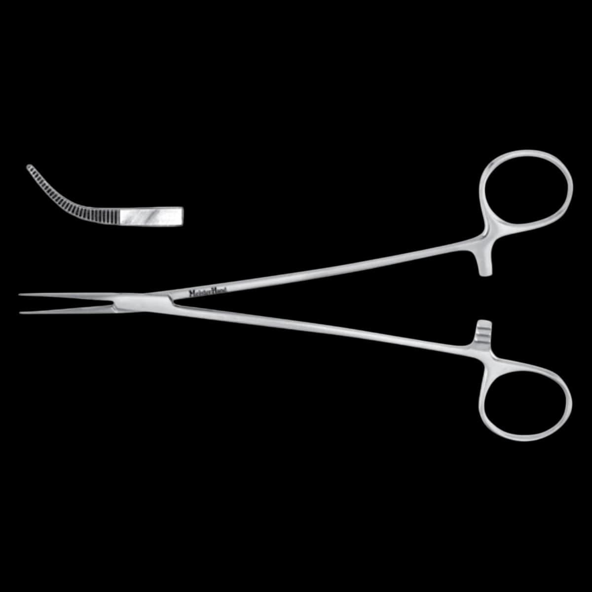Miltex-Integra Meister-Hand Adson Hemostatic Forceps, Curved, 7-1/4" (18.4 cm), Stainless Steel, Autoclavable, Each - Forcep Adson Cvd 7.25" - Image 1