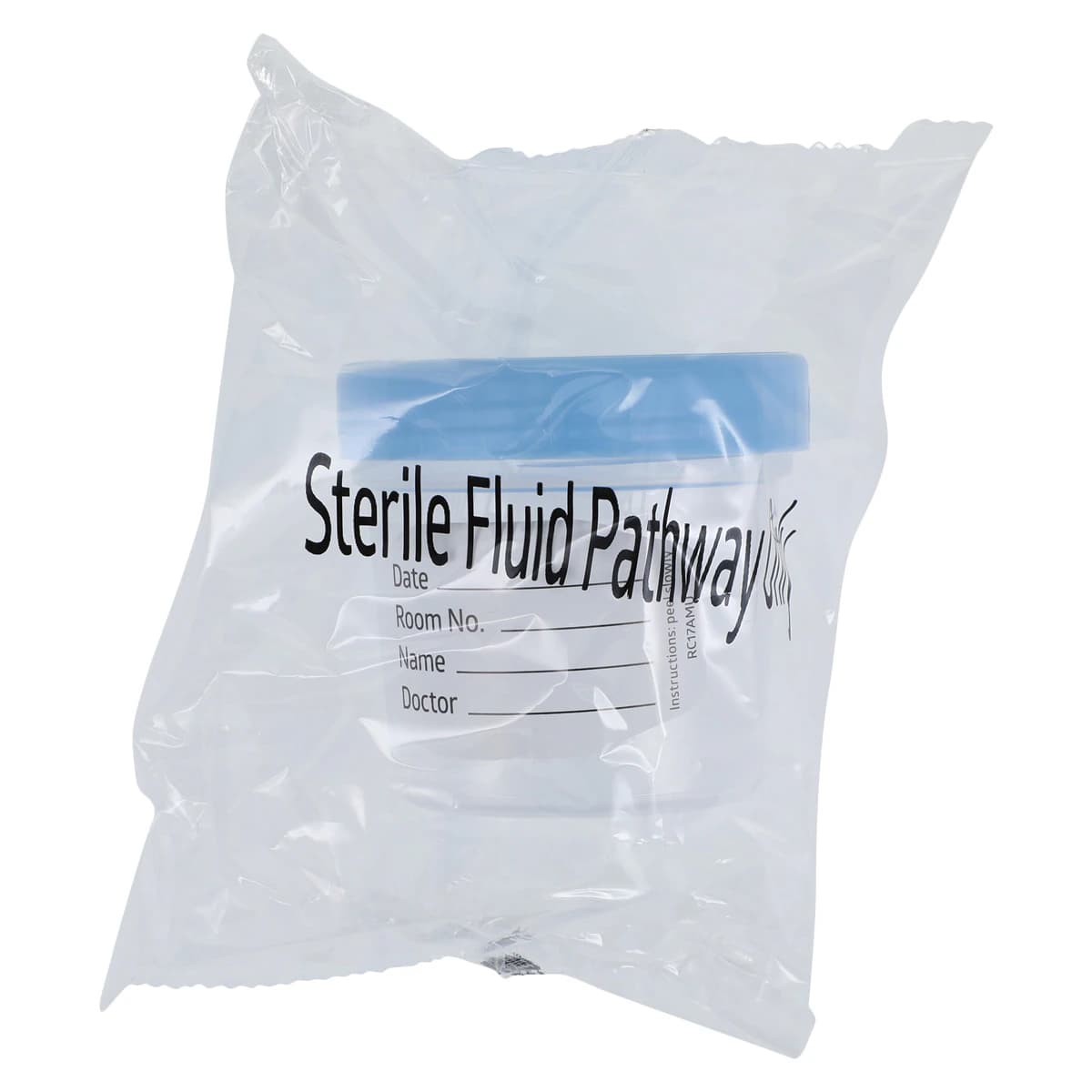 Medline Specimen Container with Lid, 4 oz, Silicone, Sterile, Graduated, Screw Cap, Blue, Individually Wrapped, 100/Case thumbnail 2