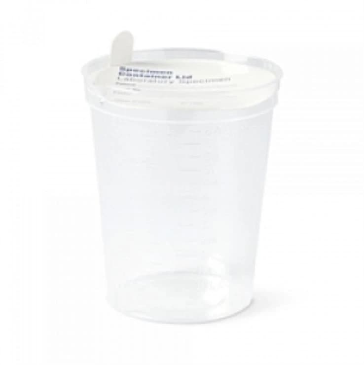 Medline Deluxe Urinalysis Container, 6 oz, Silicone, Non-Sterile, Graduated, 500/Case - Container Urinalysis Deluxe - Image 1