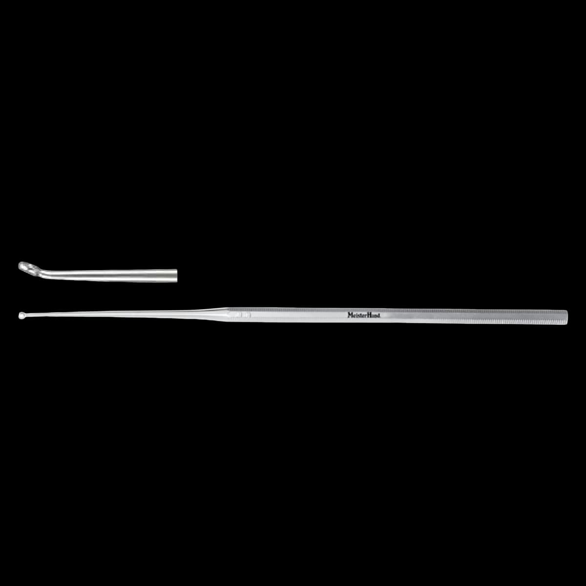 Miltex-Integra Buck Ear Curette, 6-1/2" Angled, Blunt, Size 0, Stainless Steel - Curette Ear Buck 6-1/2" Angled - Image 1