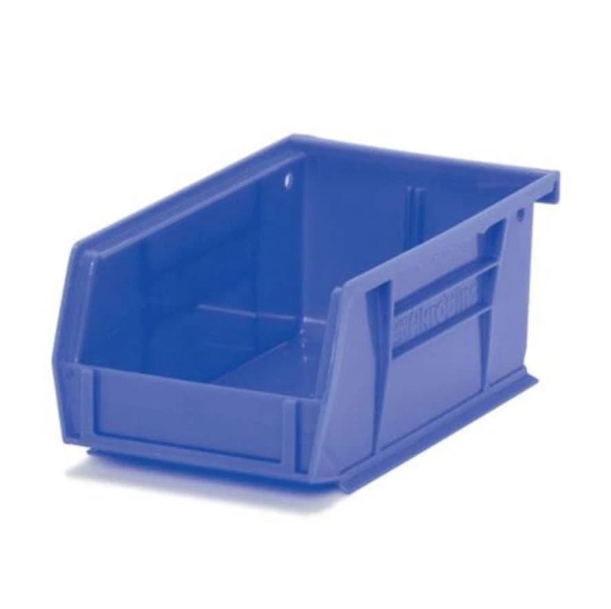 Marketlab Bin Organizer, Blue, Heavy-Duty Polymer with Label Slot, 4-1/8 x 7-3/8 x 3 in - Bin Organizer 4.125x7.375x3" - Image 1