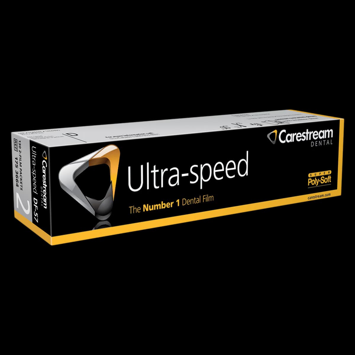 Carestream Ultra-Speed DF-57 Intraoral X-Ray Film, Size 2, Double Film, Super Poly-Soft Packets, 130/Box, 1753664 - DF-57 Size 2 ULTRA-SPEED Double Film - Poly (130) - Image 1