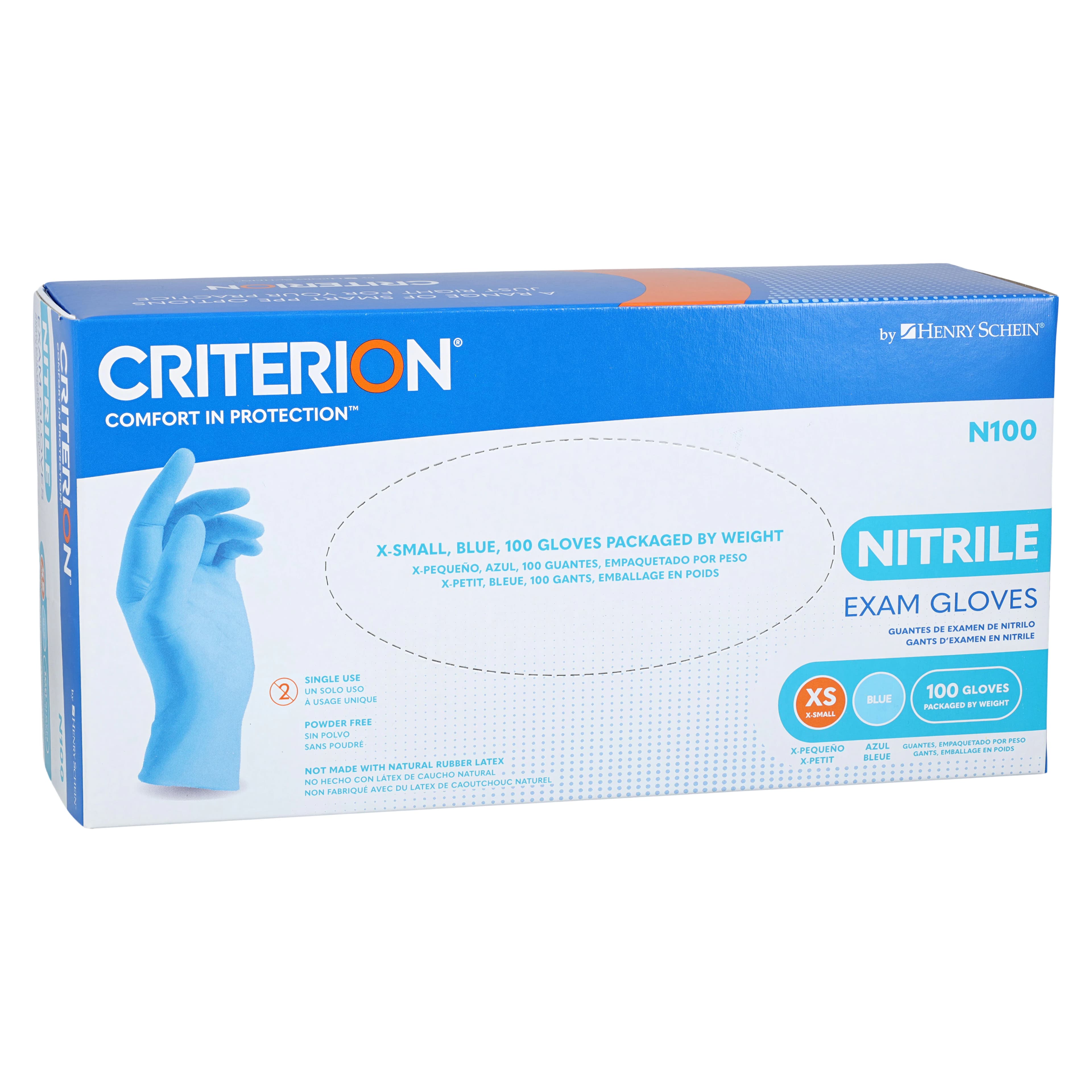 Criterion N100 Nitrile Exam Gloves, Powder Free, Non-Sterile, X-Small, Blue, 100/Box thumbnail 5