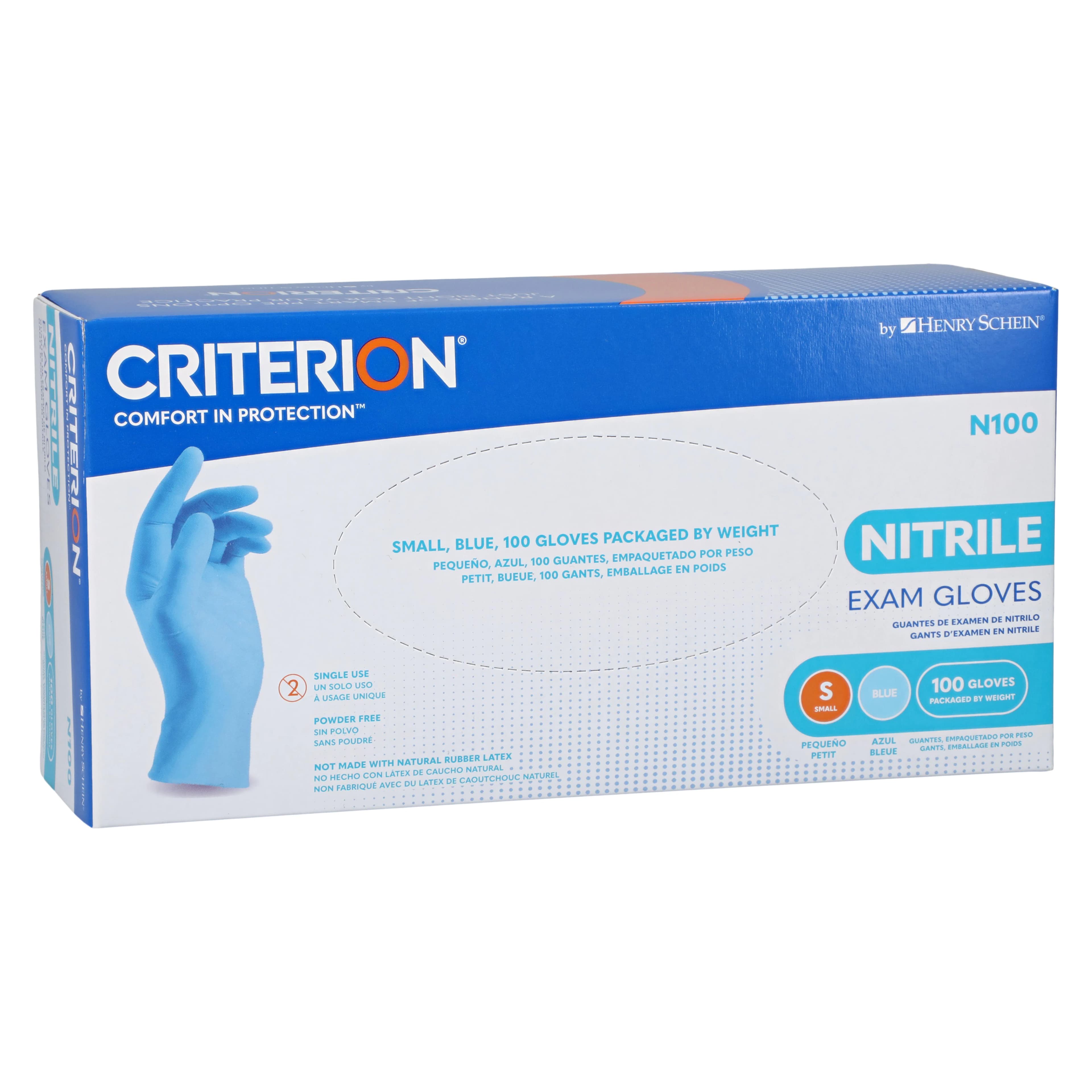 Criterion N100 Nitrile Exam Gloves, Small, Blue, Non-Sterile, 100/Box thumbnail 3