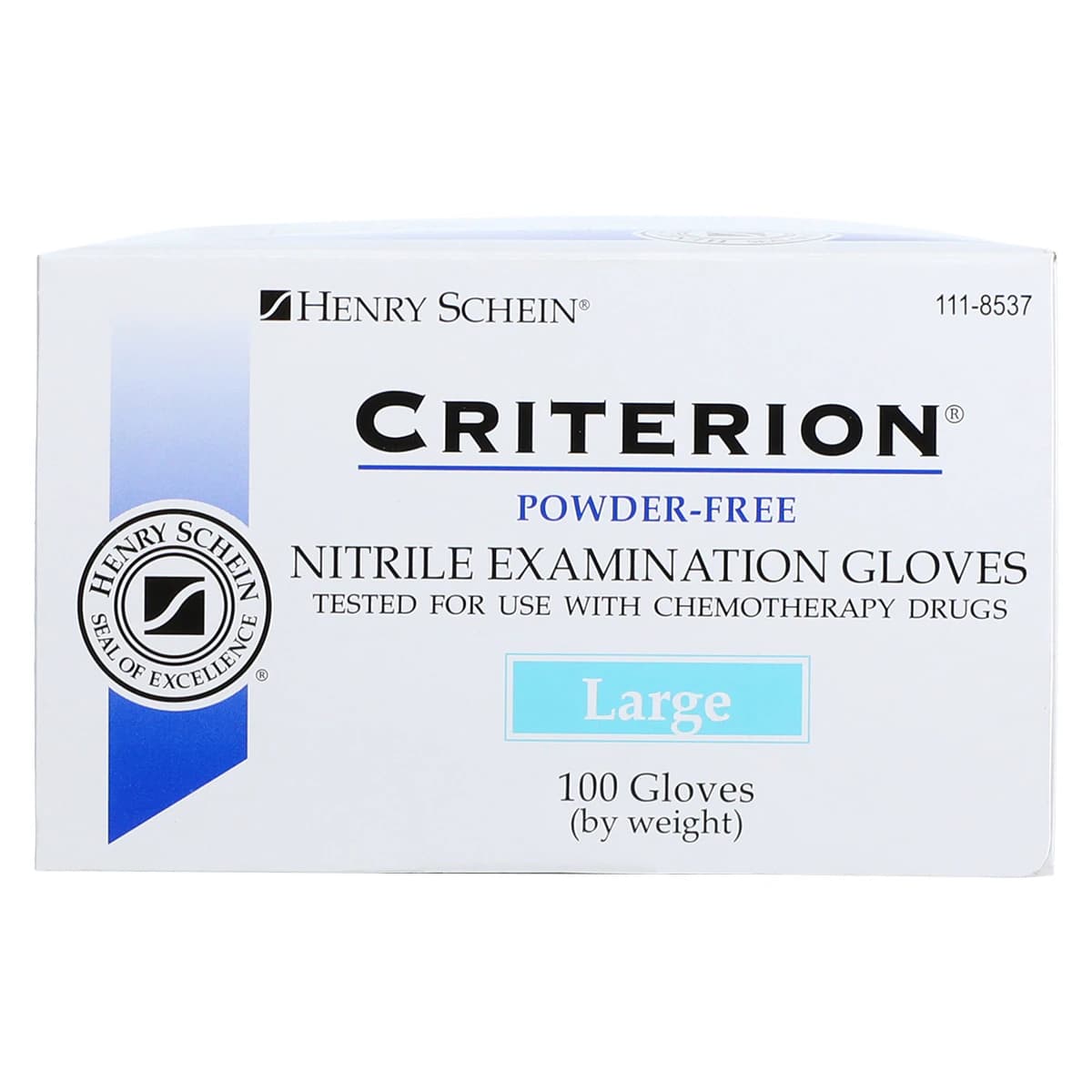 Criterion N100 Nitrile Exam Gloves, Large, Blue, Non-Sterile, 100/Box thumbnail 7