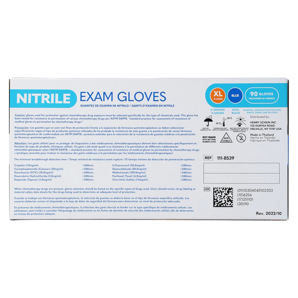 Criterion N100 Nitrile Exam Gloves, Powder Free, Non-Sterile, X-Large, Blue, 90/Box thumbnail 6
