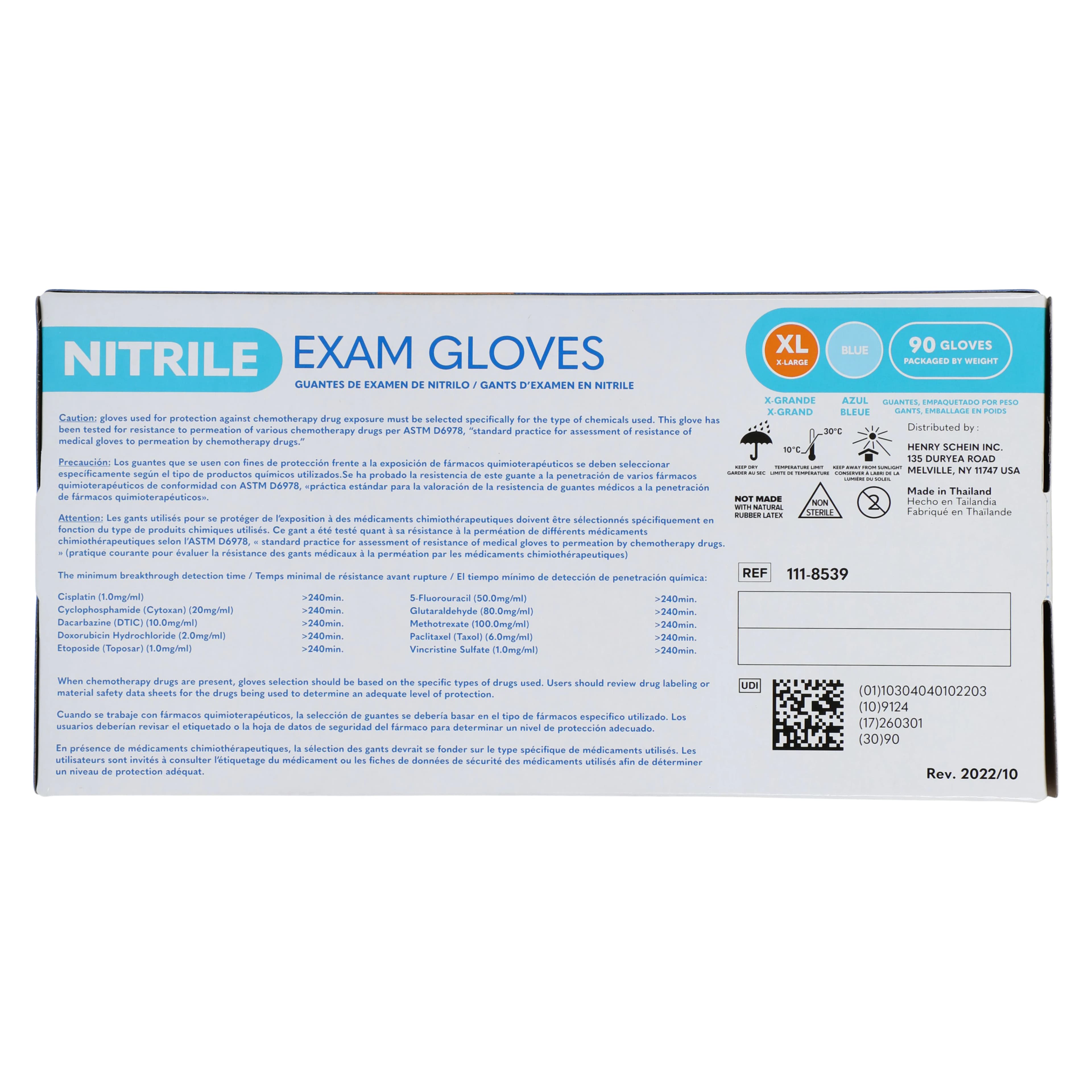 Criterion N100 Nitrile Exam Gloves, Powder Free, Non-Sterile, X-Large, Blue, 90/Box thumbnail 8