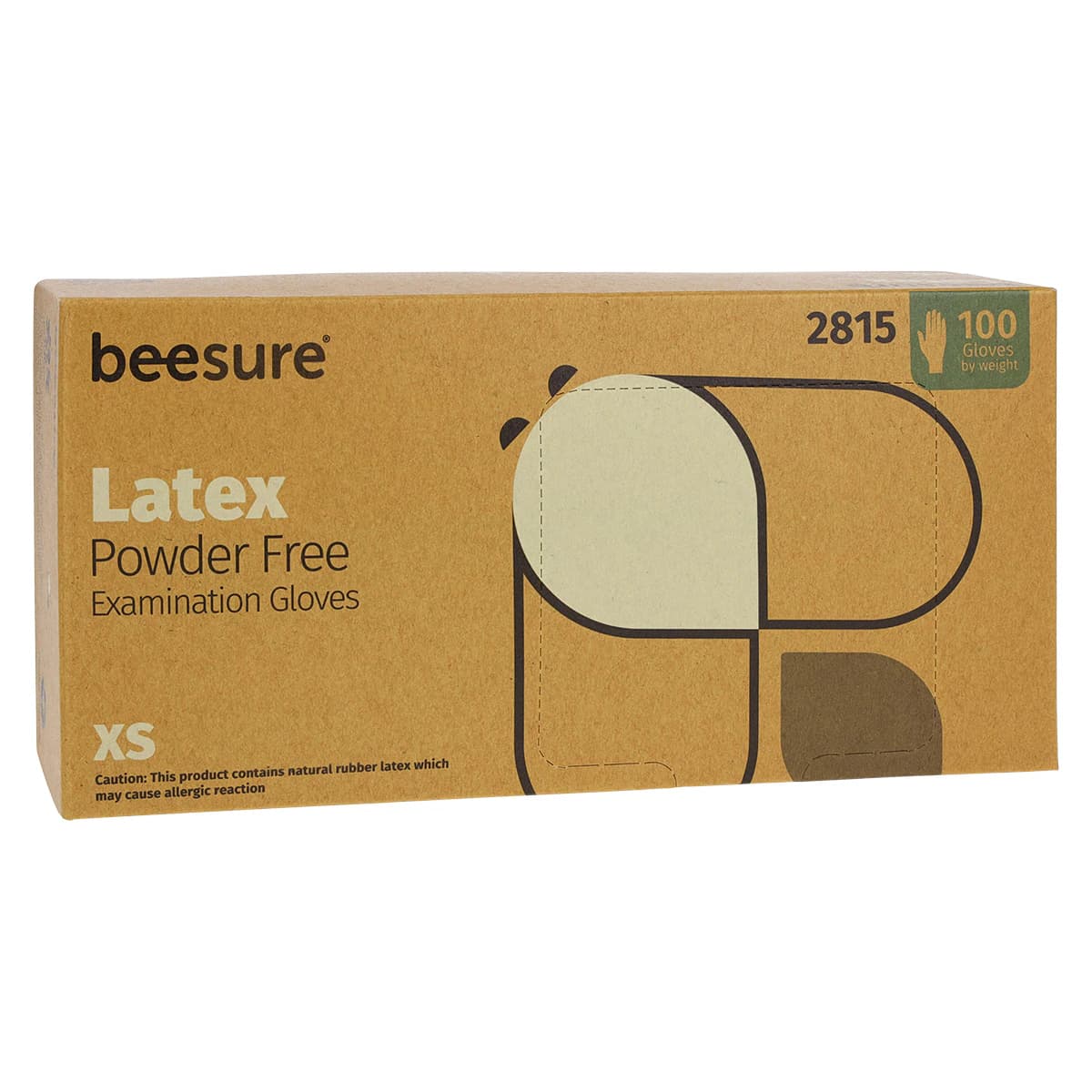 Beesure Latex Exam Gloves, Powder-Free, Non-Sterile, Extra Small, White, 100/Box, BE2815 thumbnail 5