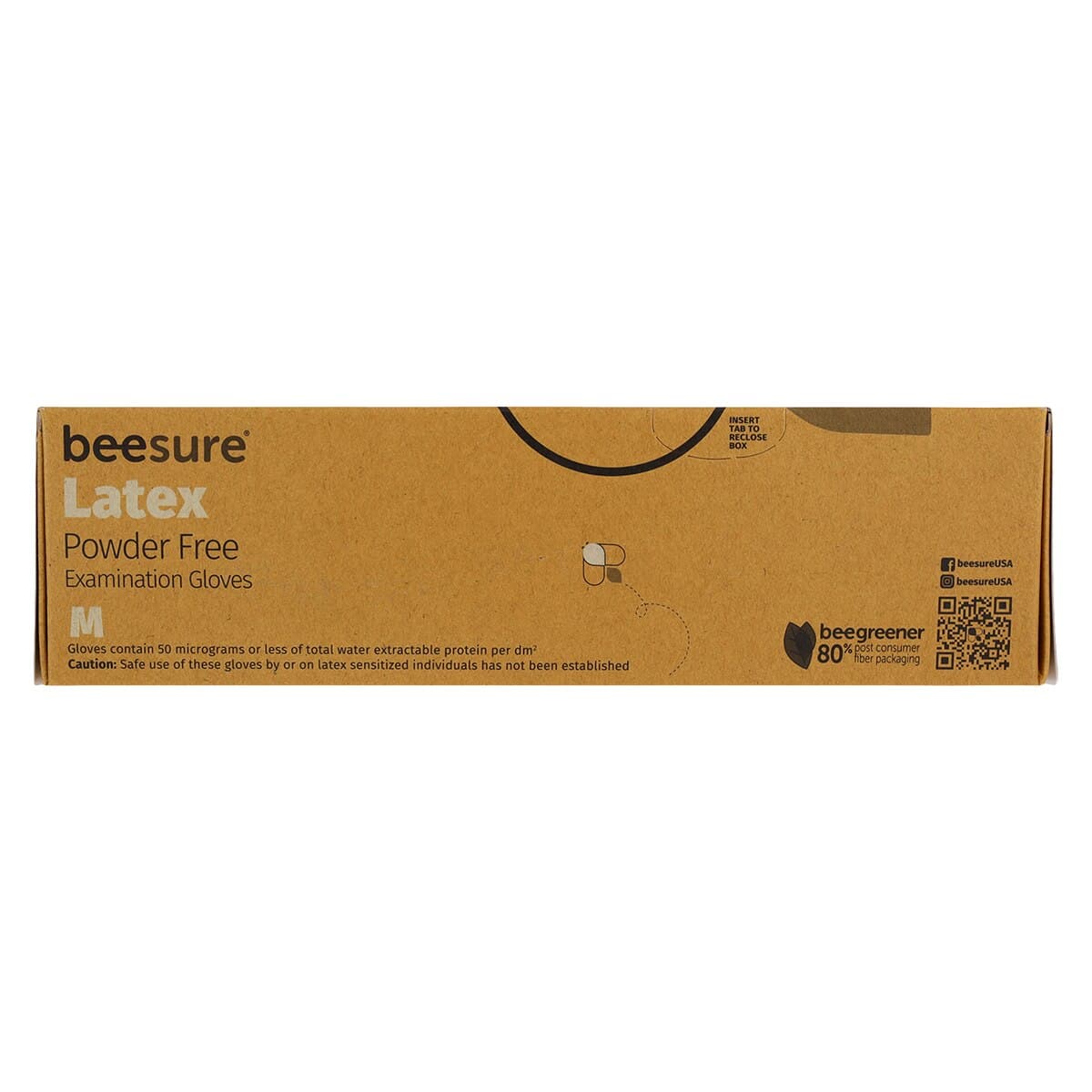 Beesure Latex Exam Gloves, Powder-Free, Non-Sterile, Medium, White, 100/Box, BE2817 thumbnail 4