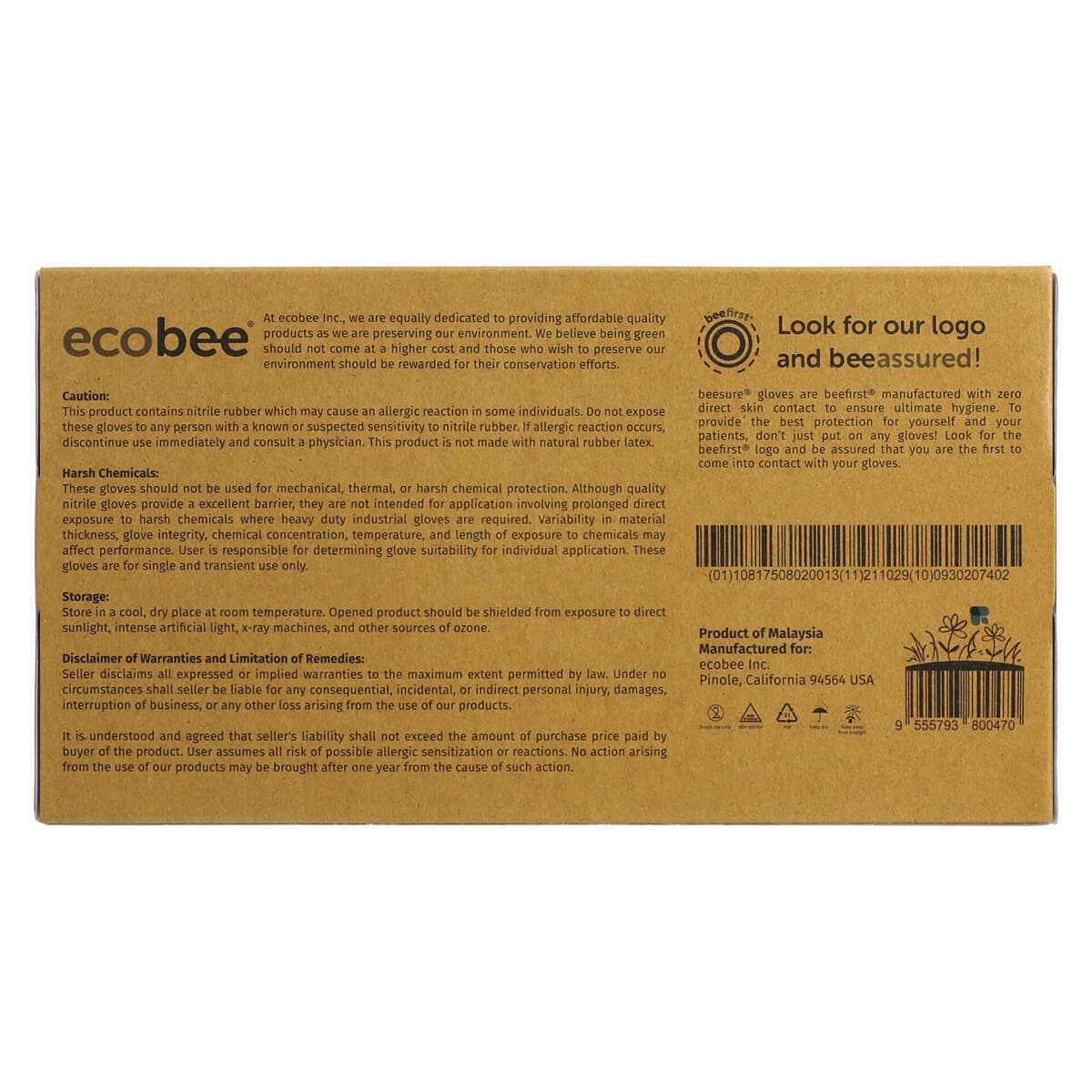 Beesure Nitrile Exam Gloves, Powder-Free, Non-Sterile, Small, Blue, 100/Box, BE1116 thumbnail 7