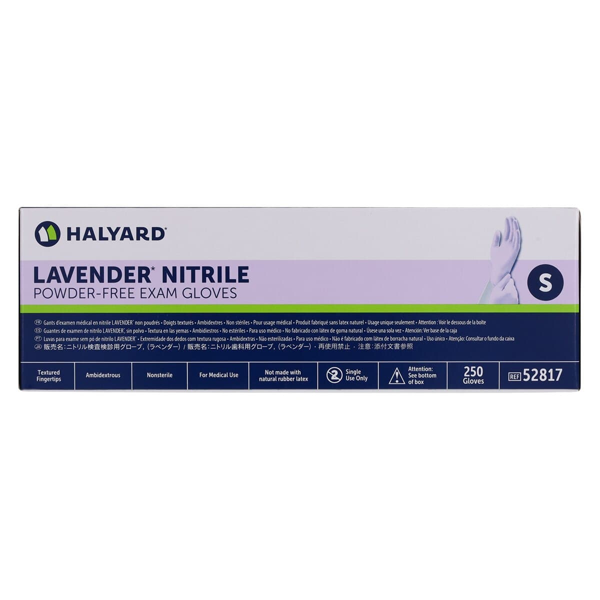 O&M Halyard Lavender Nitrile Exam Gloves, Powder-Free, Non-Sterile, Small, 250/Box thumbnail 8