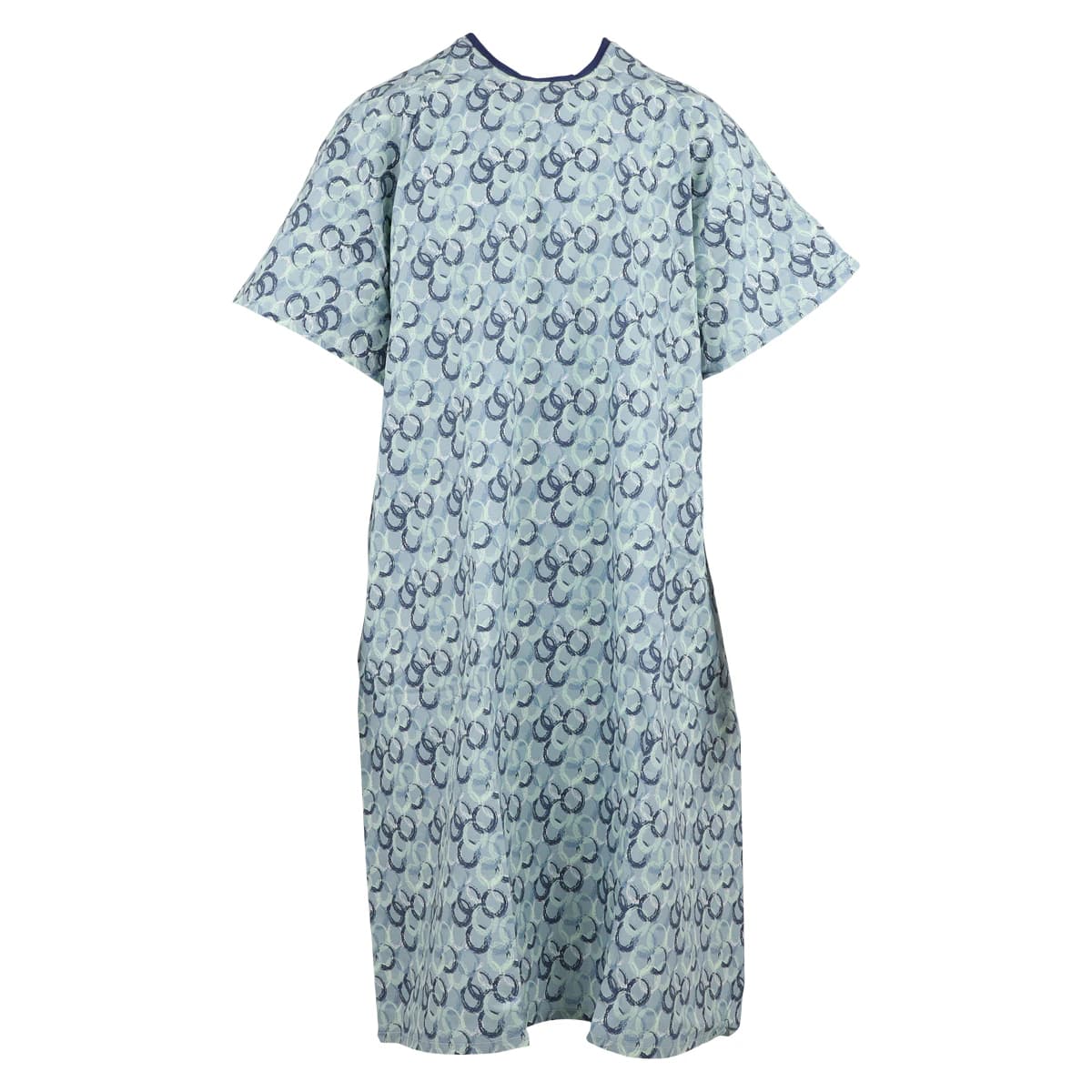 Fashion Seal Patient Exam Gown, Adult Unisex, One Size, Blue Optics, Polyester/Cotton Sheeting, 51 in, Each - Gown Patient Exam Unsx Blu Opt - Image 1