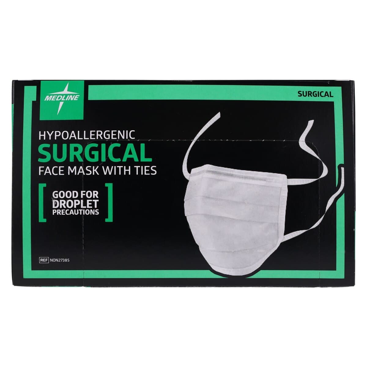 Medline Hypoallergenic Surgical Face Masks, Tie-On, White, Disposable, 300/Box thumbnail 9