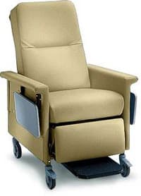 Champion 54 Series Patient Recliner with Table, 300 lb Capacity, Natural - Chair Recliner w/Table - Image 1