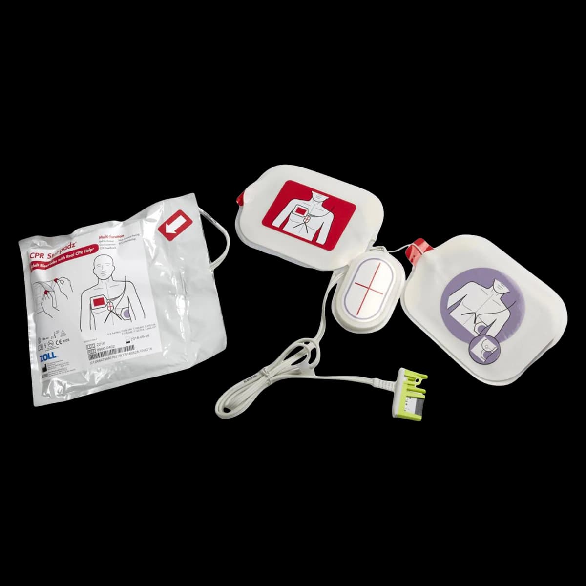 Zoll Medical CPR Stat-Padz Electrodes, Adult, High Viscosity Polymer Gel, White, Pack of 8, 24-Month Shelf Life - Zoll Medical CPR Stat-Padz, Electrodes, Pack of 8 (24 Mo Shelf Life) - Image 1