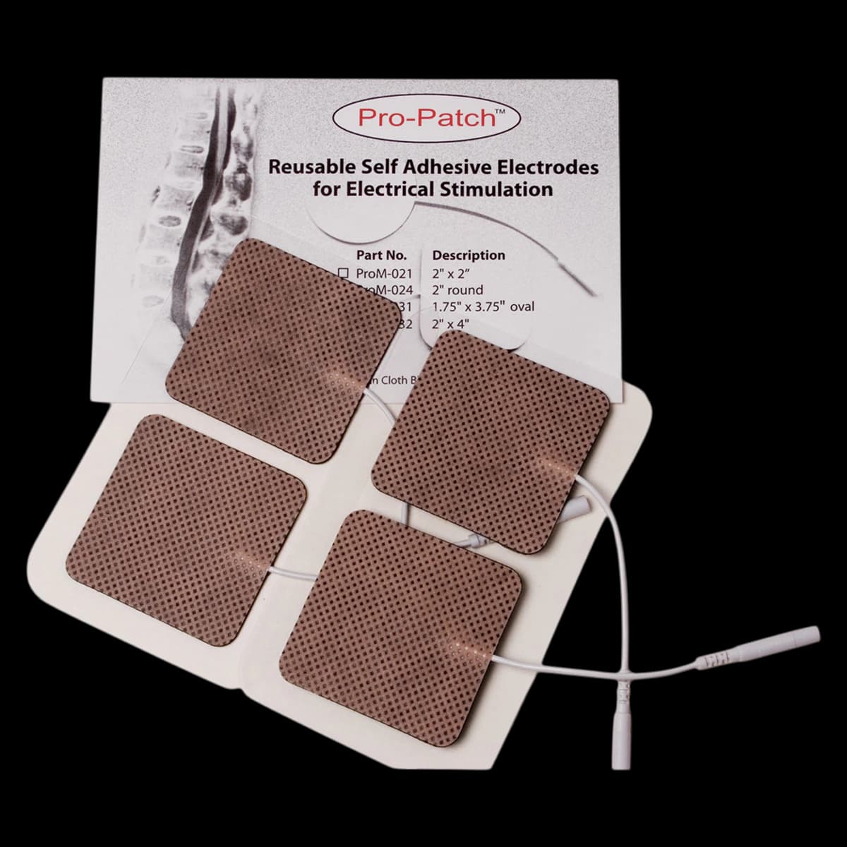 Pro-Patch Reusable Cloth EMS/TENS Electrode, 2" x 2", 40/Package - Cloth Reus 2"x2" EMS Electrode - Image 1