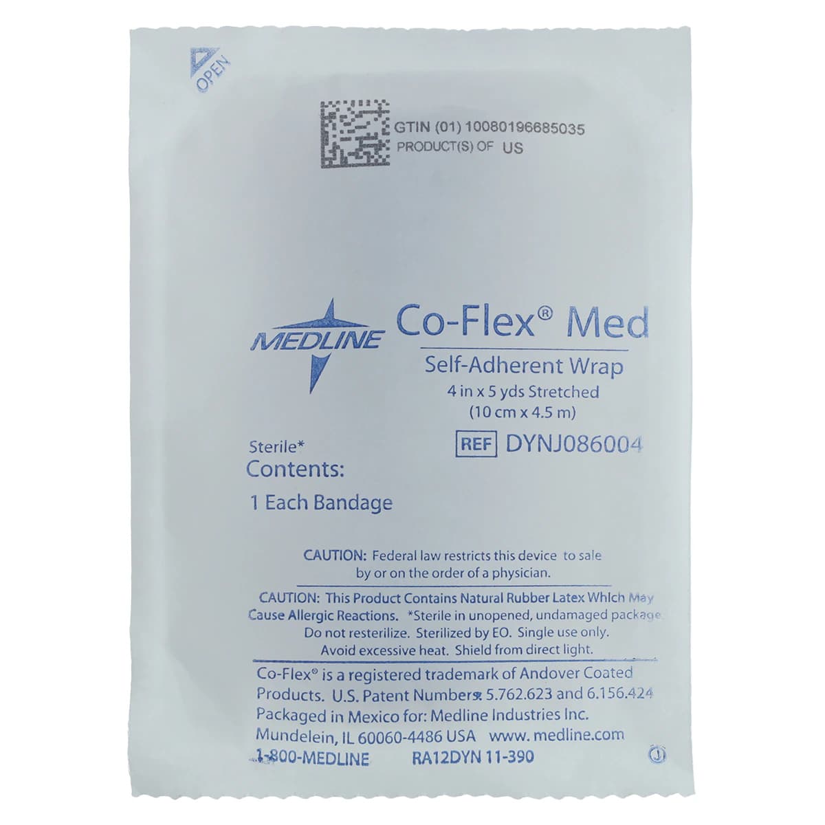 Medline CoFlex Latex-Free Self-Adherent Compression Bandage, 4" x 5 yd, Tan, Sterile, 20/Case - Bandage CoFlex Med Ltx ST Tan - Image 1