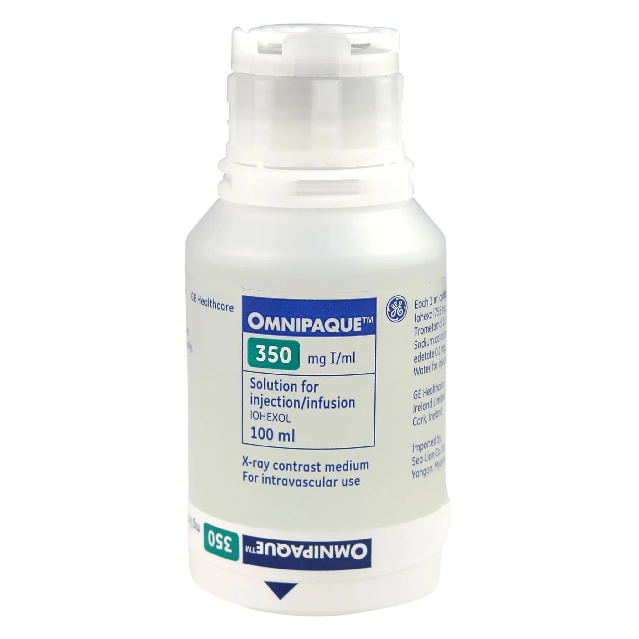 Omnipaque Injection 350mg/mL, PlusPak Bottle, 100mL, 10/Package - Omnipaque Media 100mL PlusPak - Image 1