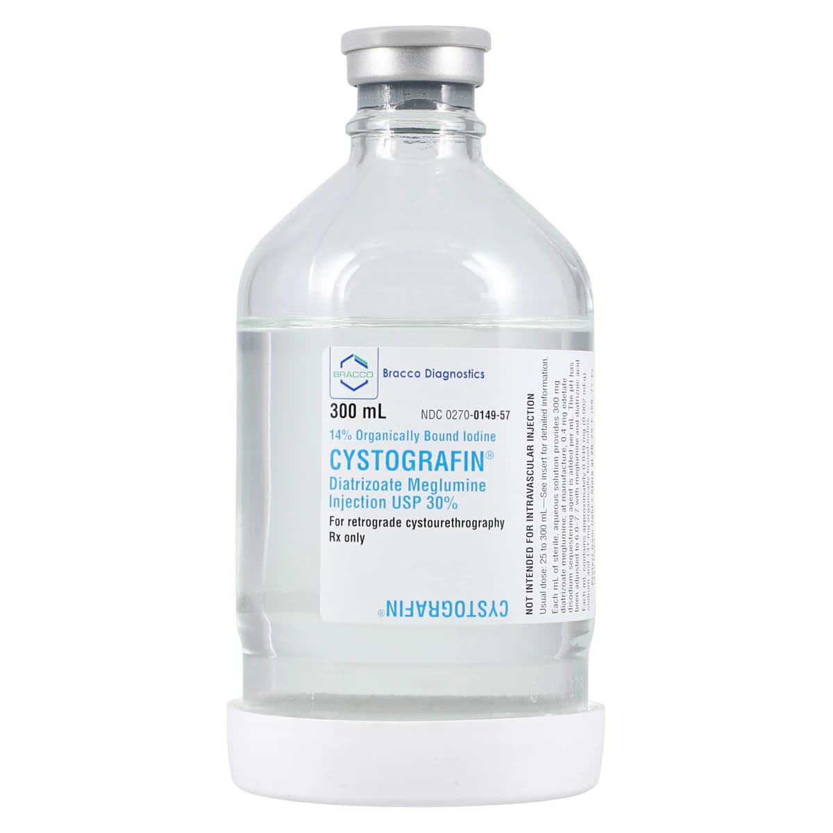 Cystografin (Diatrizoate Meglumine) Injection 30%, 300 mL Bottle, 10/Package - Cystografin Non-Dilute 300ml - Image 1