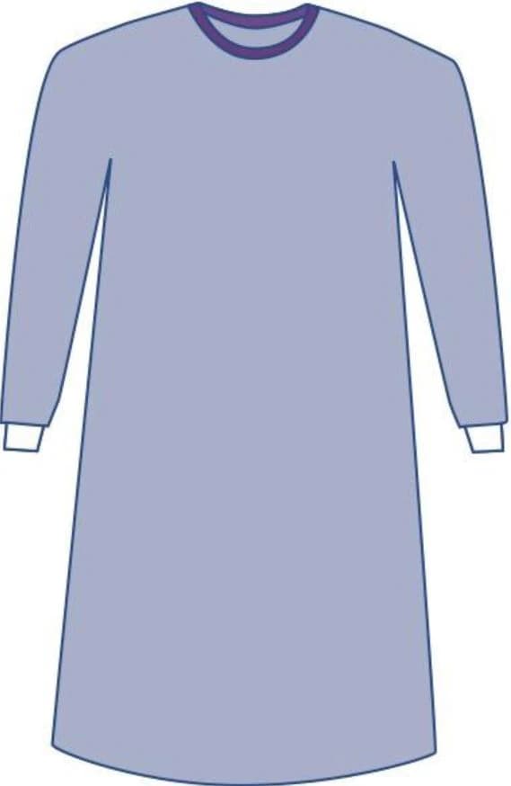 Medline Aurora Non-Reinforced Surgical Gown, Premium Fabric, Small, Sterile, Hook & Loop Neck, Set-In Sleeves, 30/Case - Surg Gown Aurora AAMI3 - Image 1