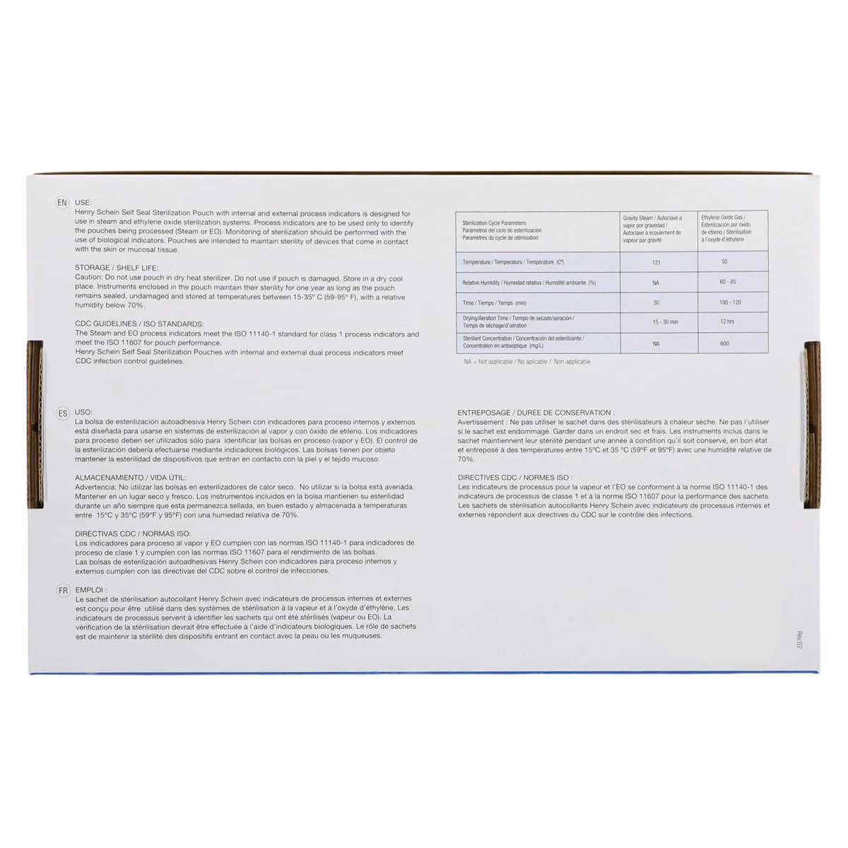 Henry Schein SelfSeal Sterilization Pouches, 3.5 in x 9 in, Blue/White, 500/Box thumbnail 6