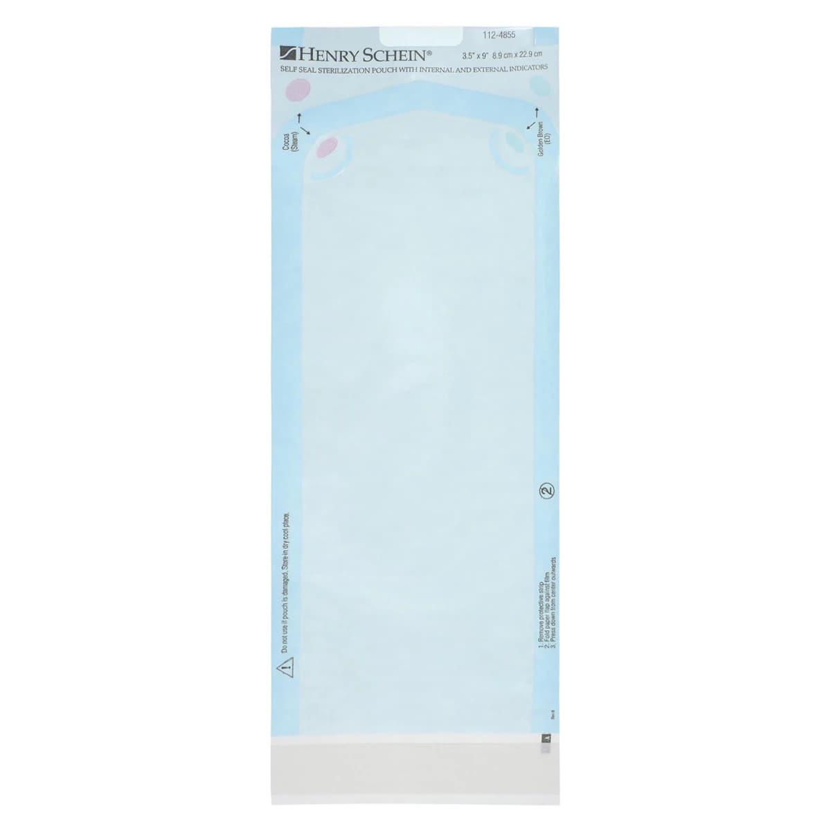 Henry Schein SelfSeal Sterilization Pouches, 3.5 in x 9 in, Blue/White, 500/Box thumbnail 3