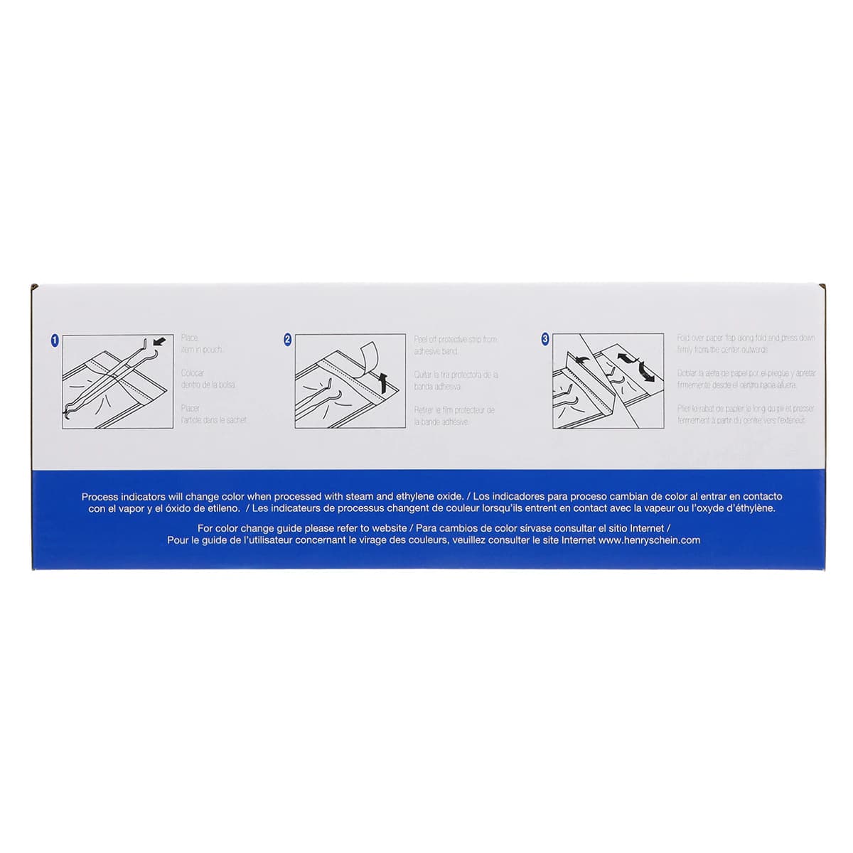 Henry Schein SelfSeal Sterilization Pouches, 3.5 in x 9 in, Blue/White, 500/Box thumbnail 5