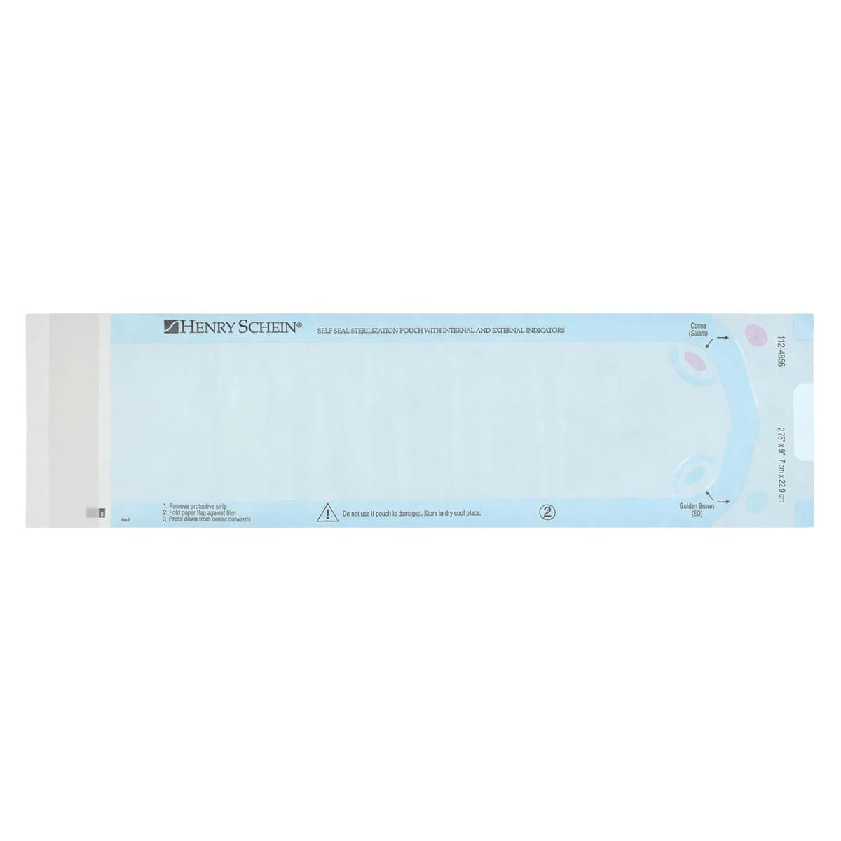 Henry Schein SelfSeal Sterilization Pouches, 2.75 in x 9 in, Blue/White, Dual Indicators, 200/Box thumbnail 3