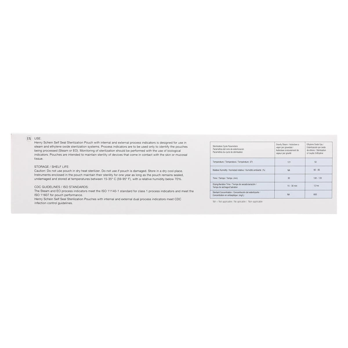 Henry Schein SelfSeal Sterilization Pouches, 2.75 in x 9 in, Blue/White, Dual Indicators, 200/Box thumbnail 5