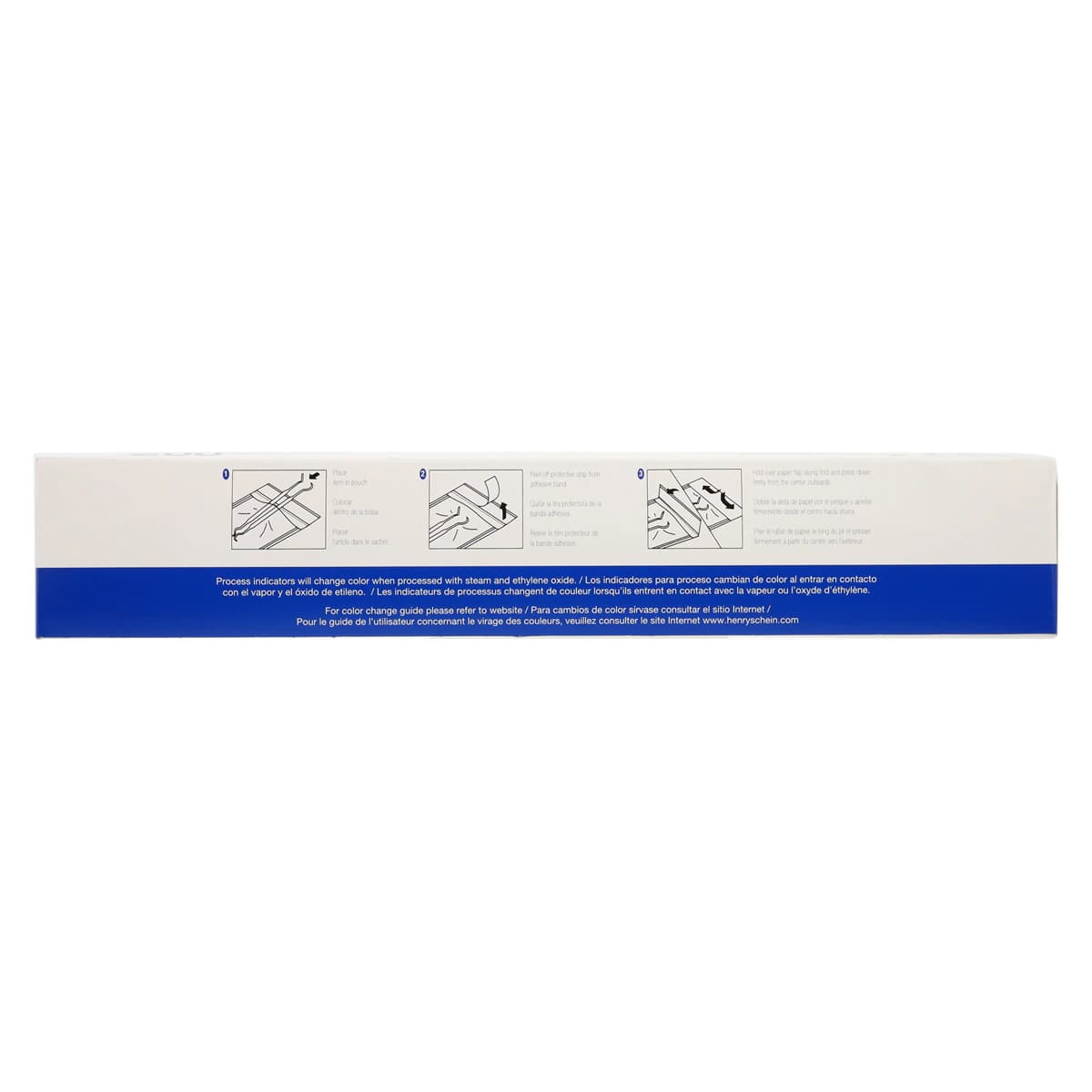 Henry Schein SelfSeal Sterilization Pouches, 7.5 in x 13 in, Blue/White, Dual Indicators, 200/Box thumbnail 5