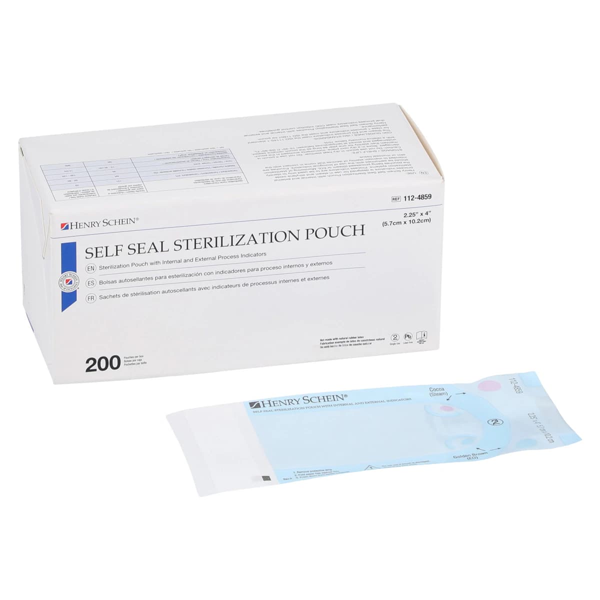 Henry Schein SelfSeal Sterilization Pouches, 2.25 in x 4 in, Dual Indicators, 200/Box thumbnail 2