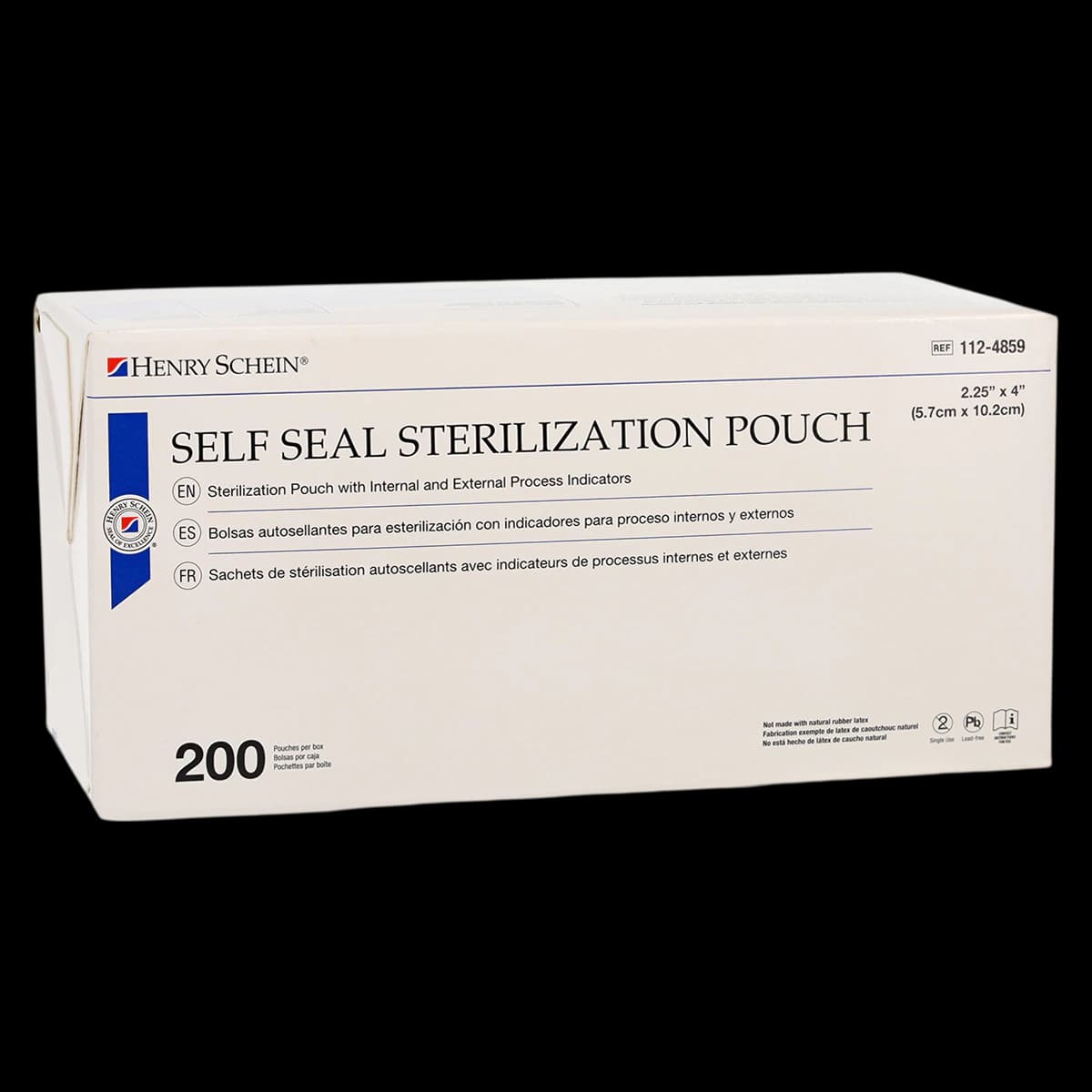 Henry Schein SelfSeal Sterilization Pouches, 2.25 in x 4 in, Dual Indicators, 200/Box - SelfSeal Sterilization Pouches - Image 1