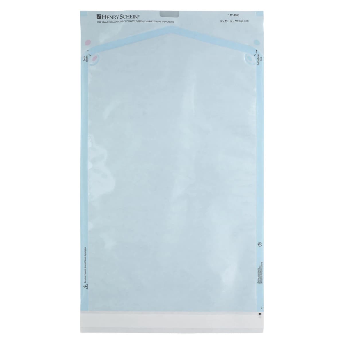 SelfSeal Sterilization Pouches, 9 in x 15 in, Blue/White, Dual Indicators, 100/Box thumbnail 4