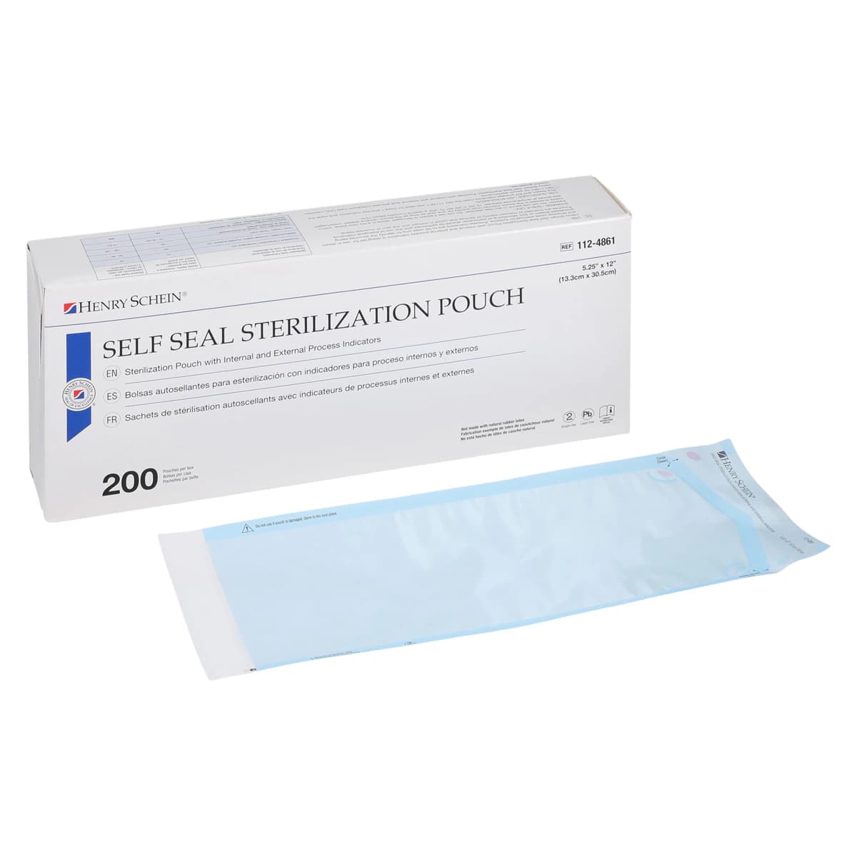 SelfSeal Sterilization Pouches, 5.25 in x 12 in, Blue/White, Latex Free, 200/Bx thumbnail 2