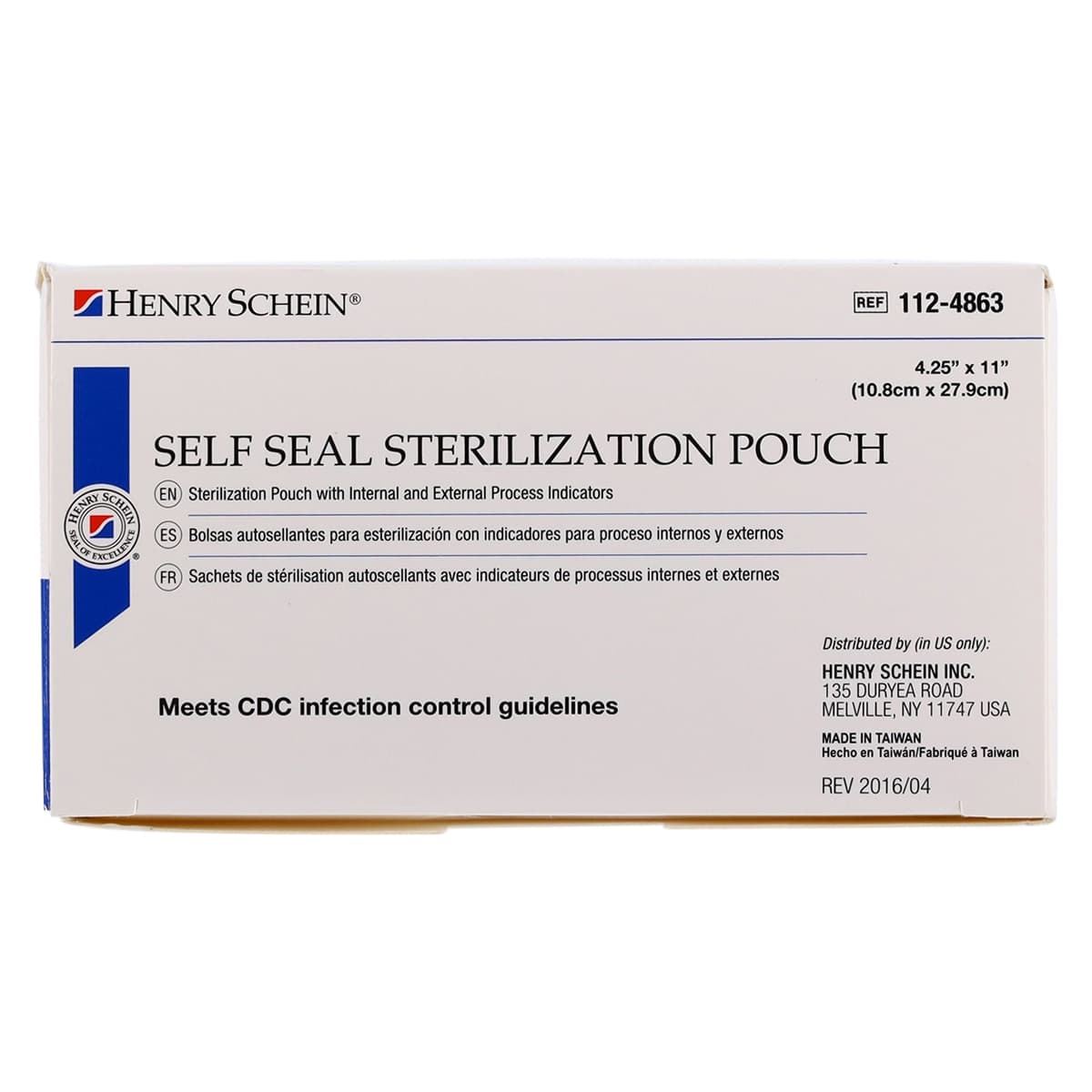SelfSeal Sterilization Pouches, 4.25 in x 11 in, Blue/White, Latex Free, 200/Box thumbnail 5