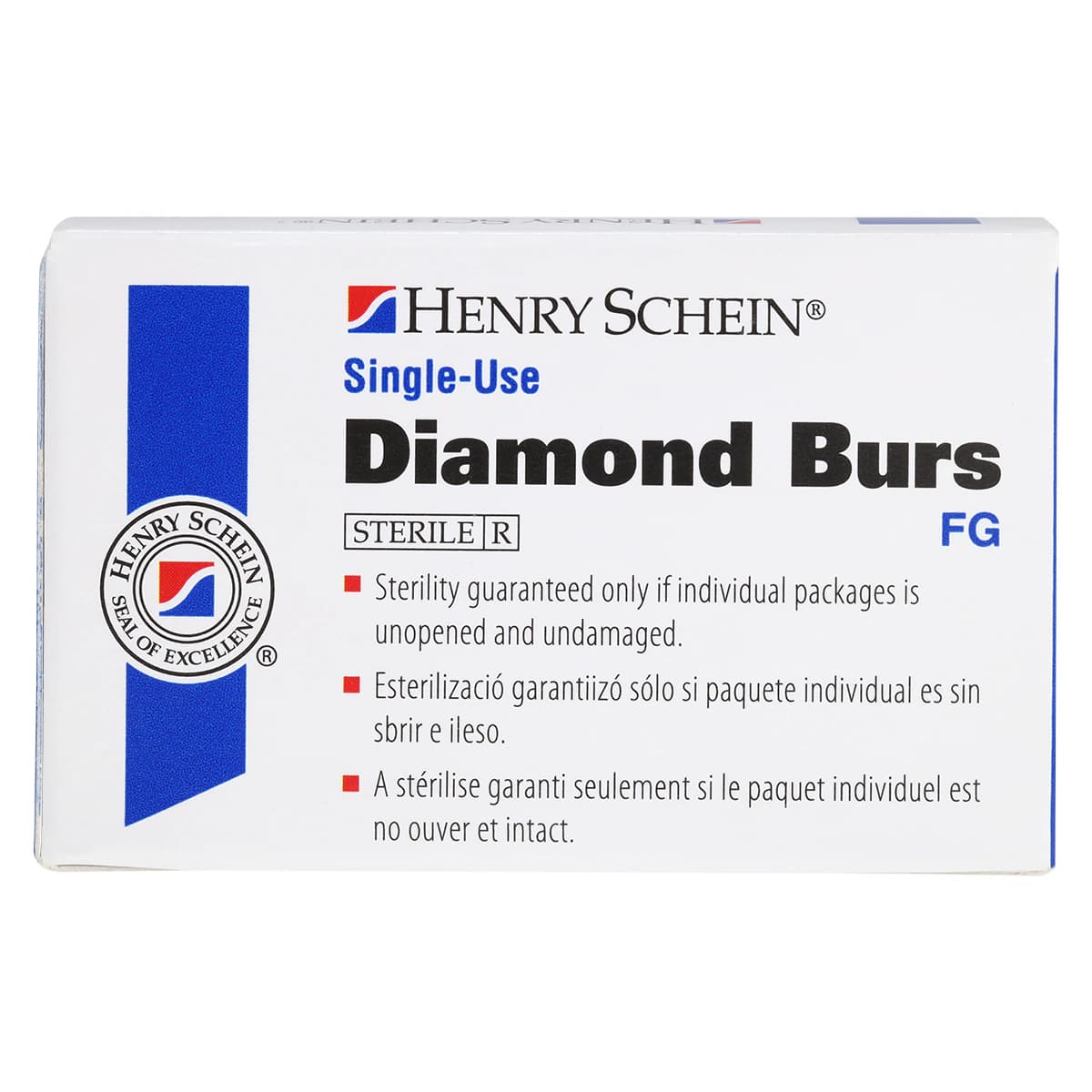 HSI Round End Taper FG Diamond Burs, Single Use, Coarse, 850-012C, 25/Box thumbnail 4